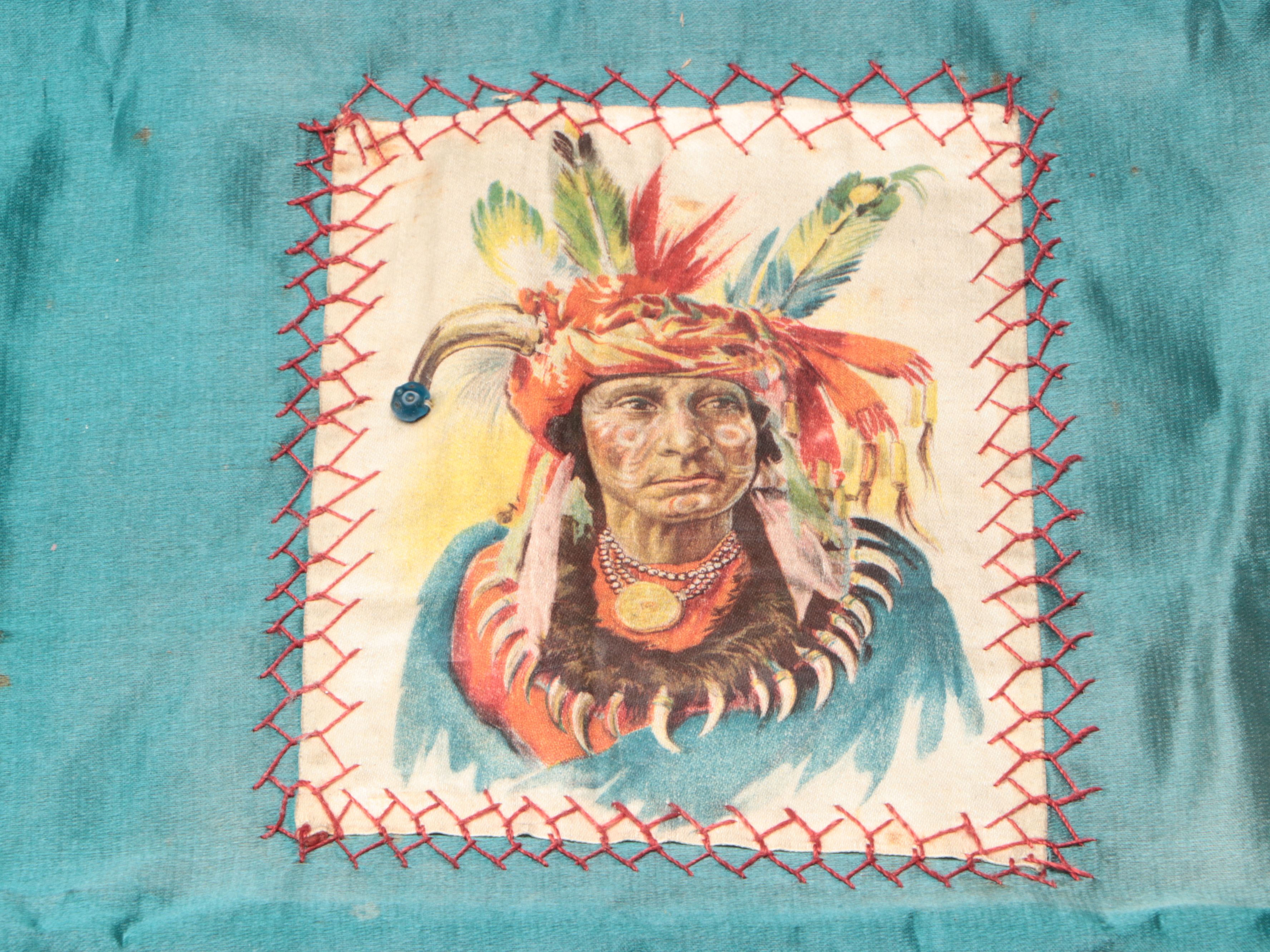 Sitting Bull and Other Stitched Tobacco Silks with Canco Tin Box and Book