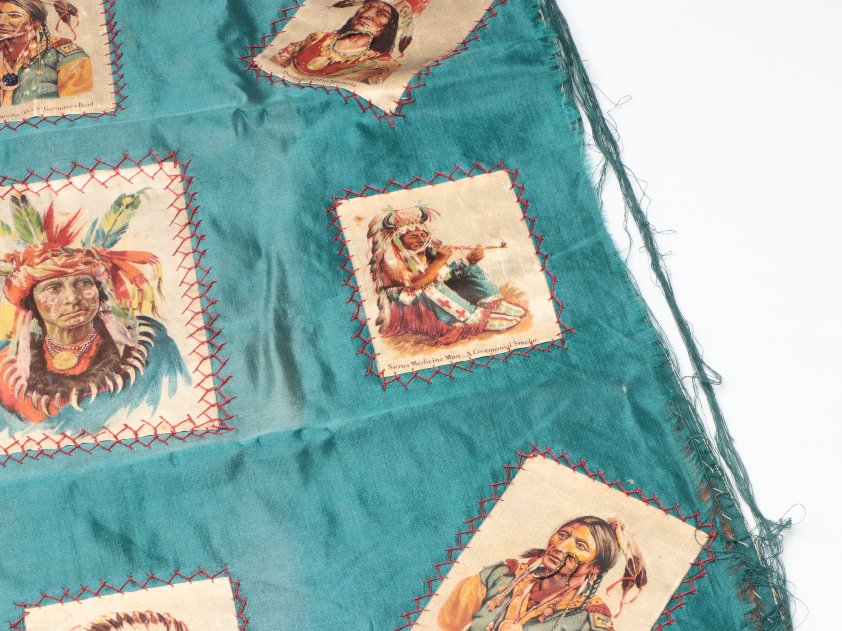 Sitting Bull and Other Stitched Tobacco Silks with Canco Tin Box and Book