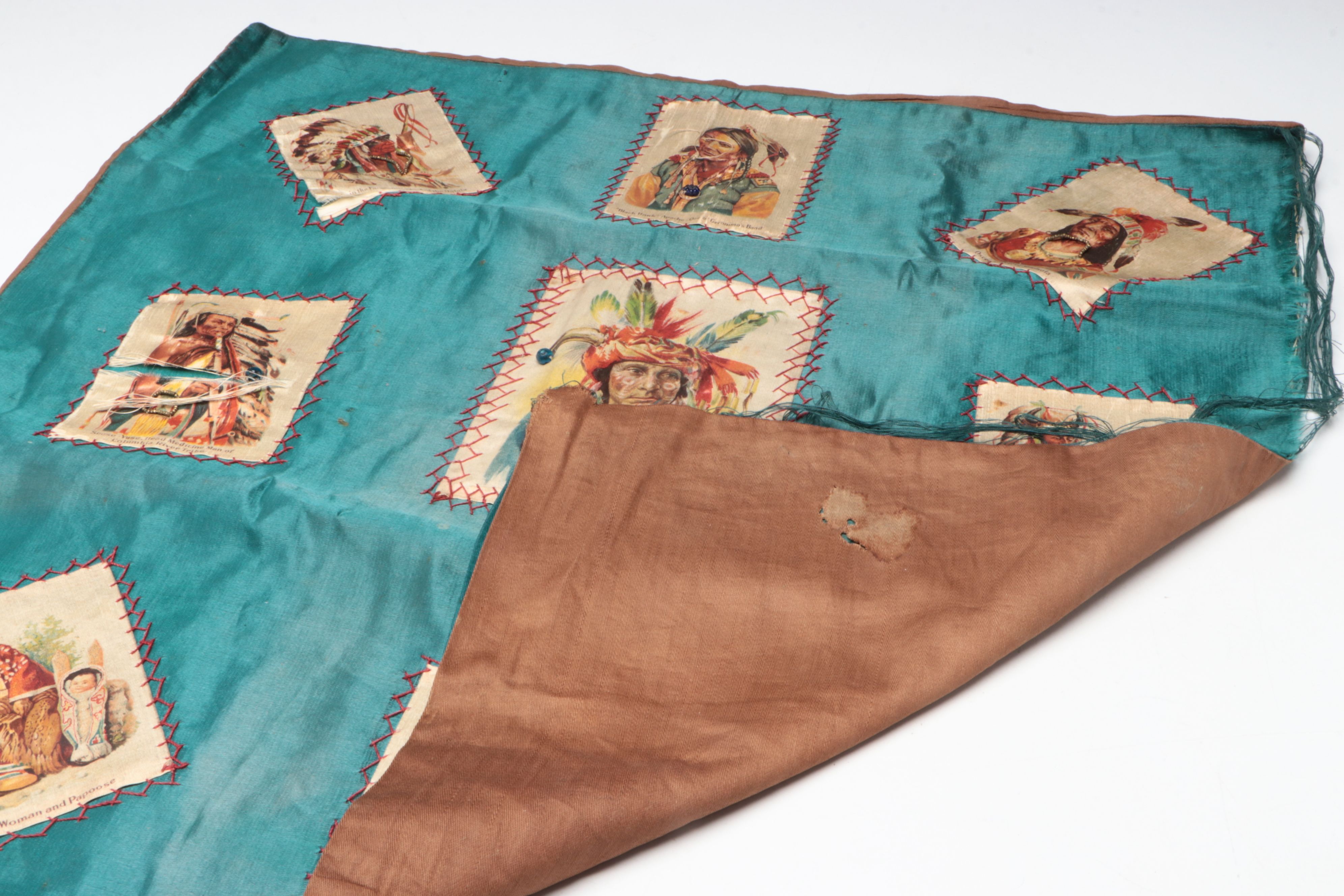 Sitting Bull and Other Stitched Tobacco Silks with Canco Tin Box and Book