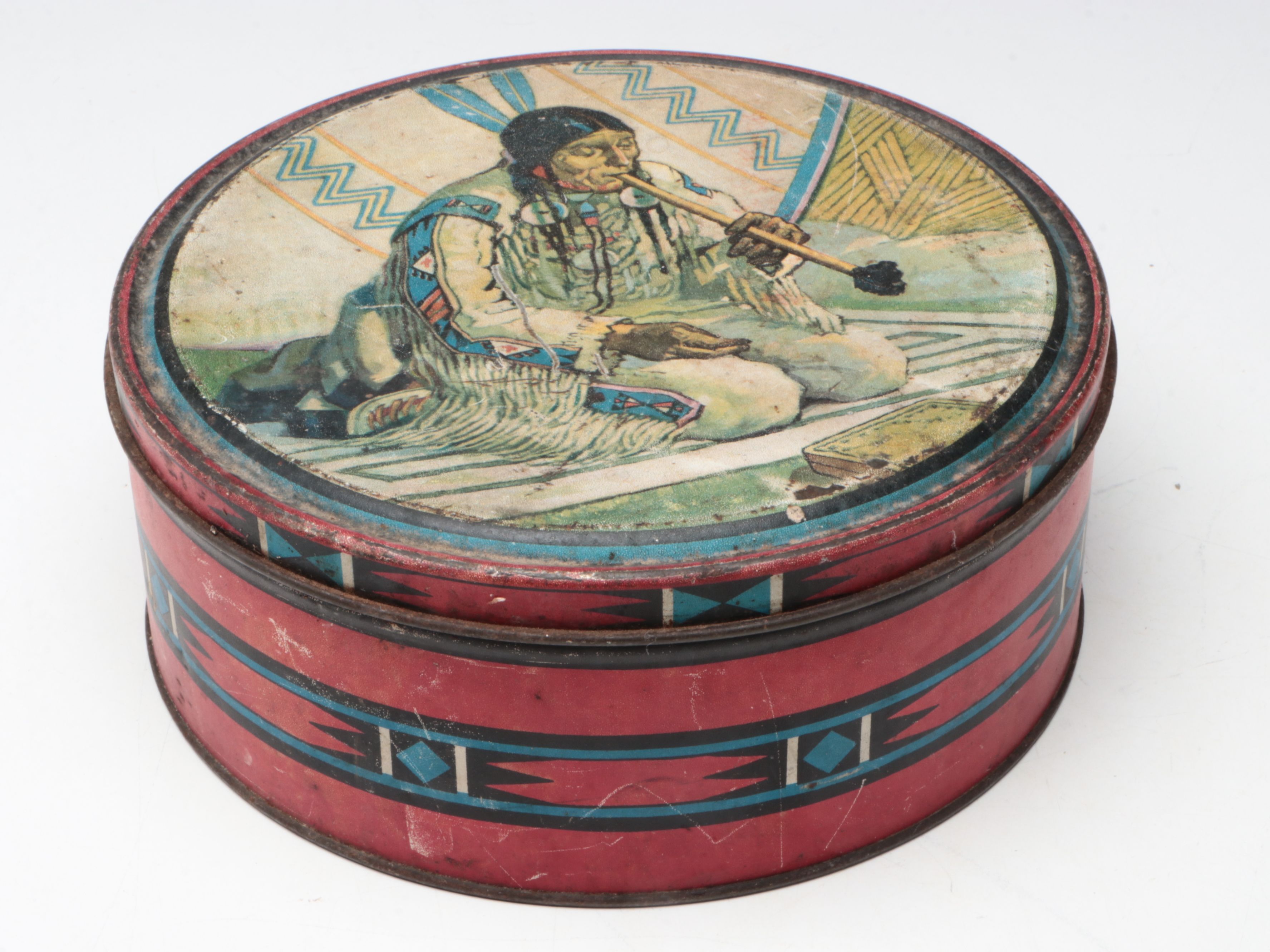Sitting Bull and Other Stitched Tobacco Silks with Canco Tin Box and Book