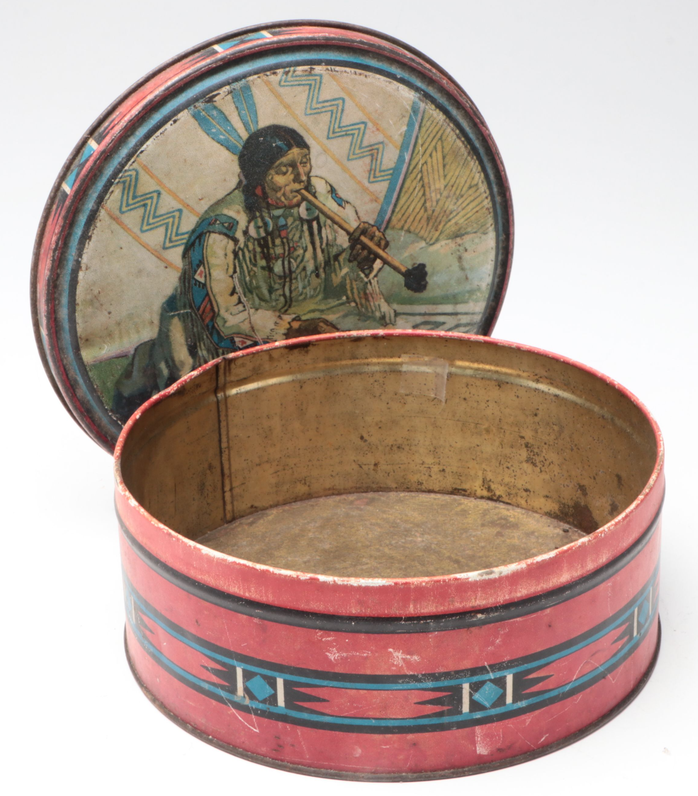 Sitting Bull and Other Stitched Tobacco Silks with Canco Tin Box and Book