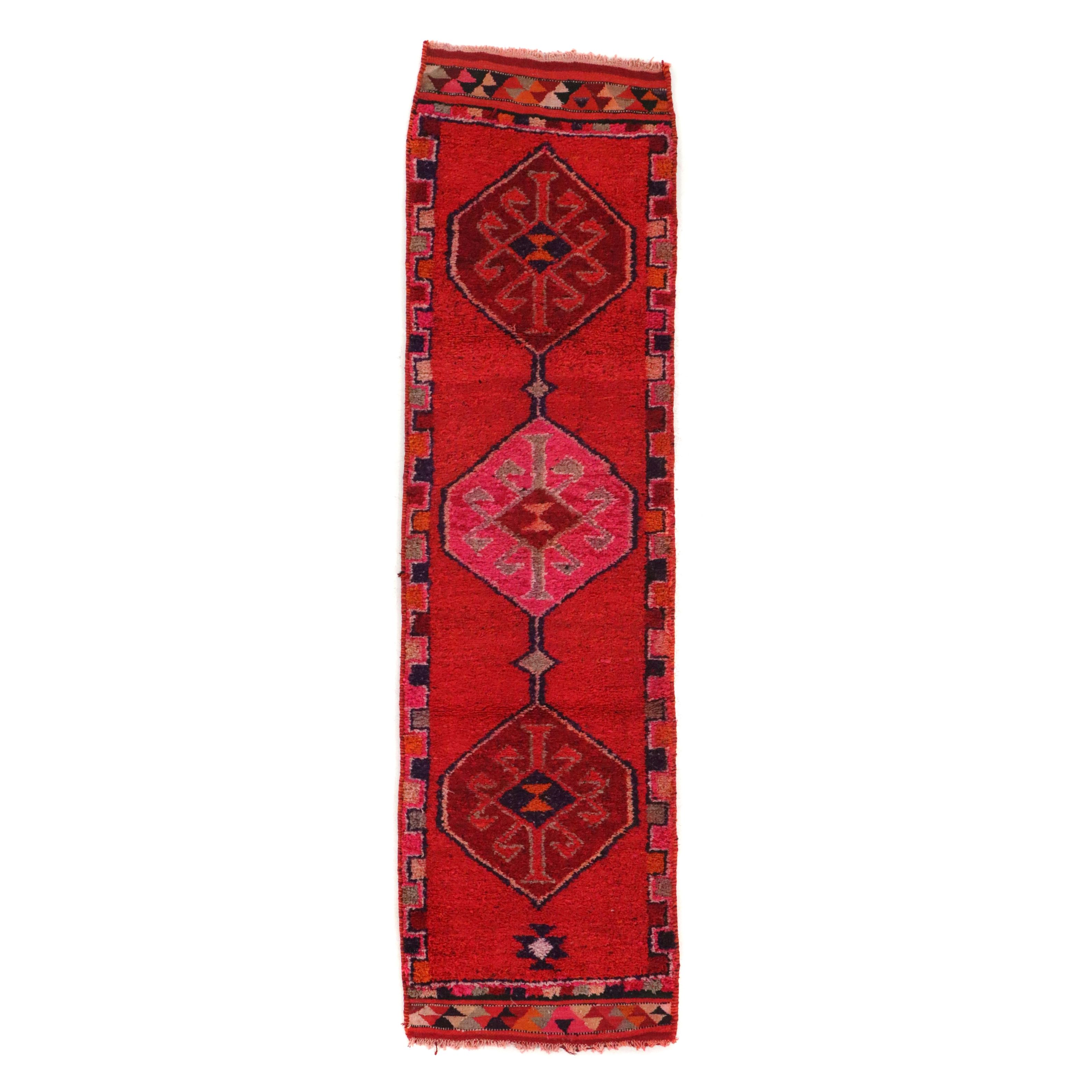 3'4 x 12' Hand-Knotted Turkish Village Long Rug