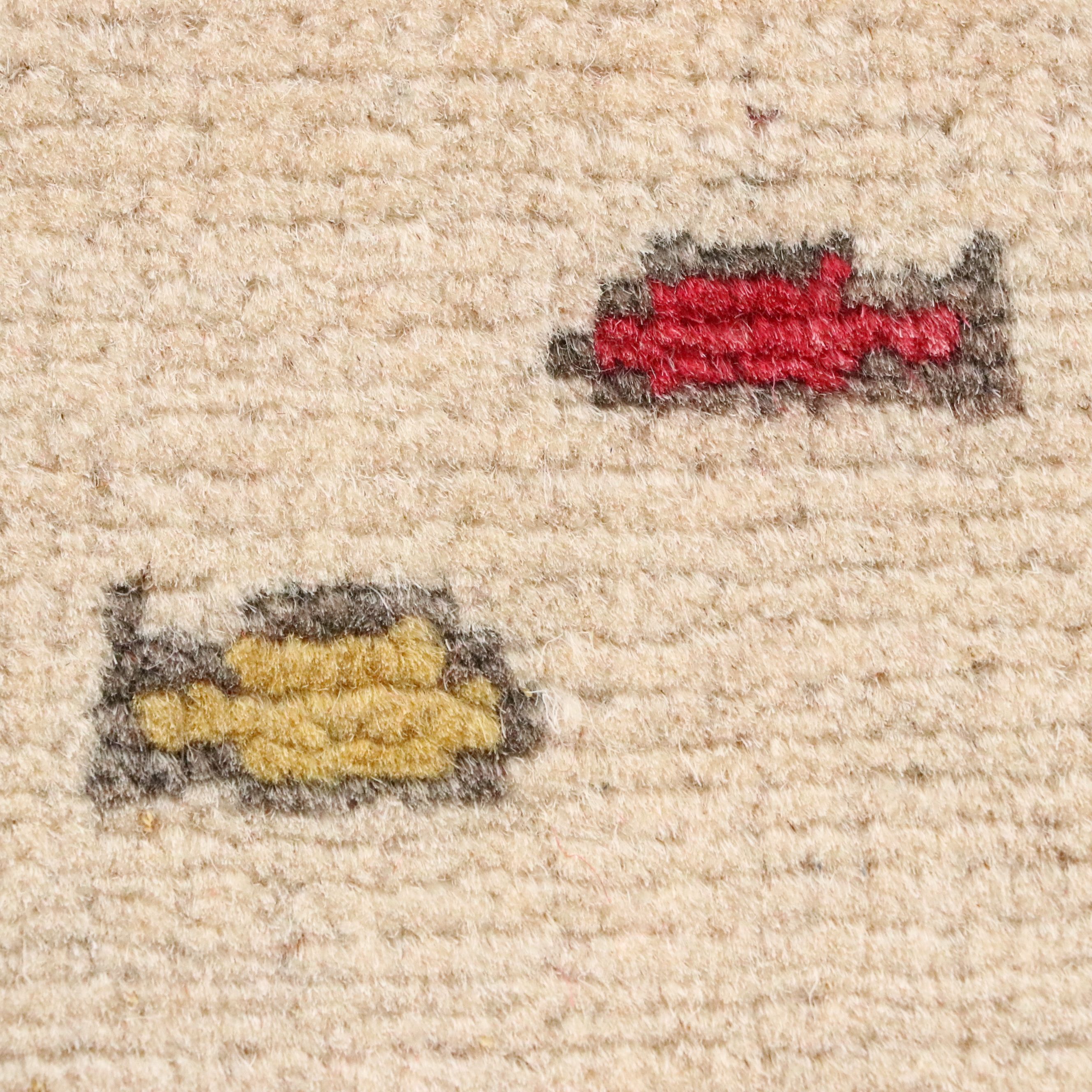 2' x 3'2 Hand-Knotted Afghan Pictorial War Accent Rug