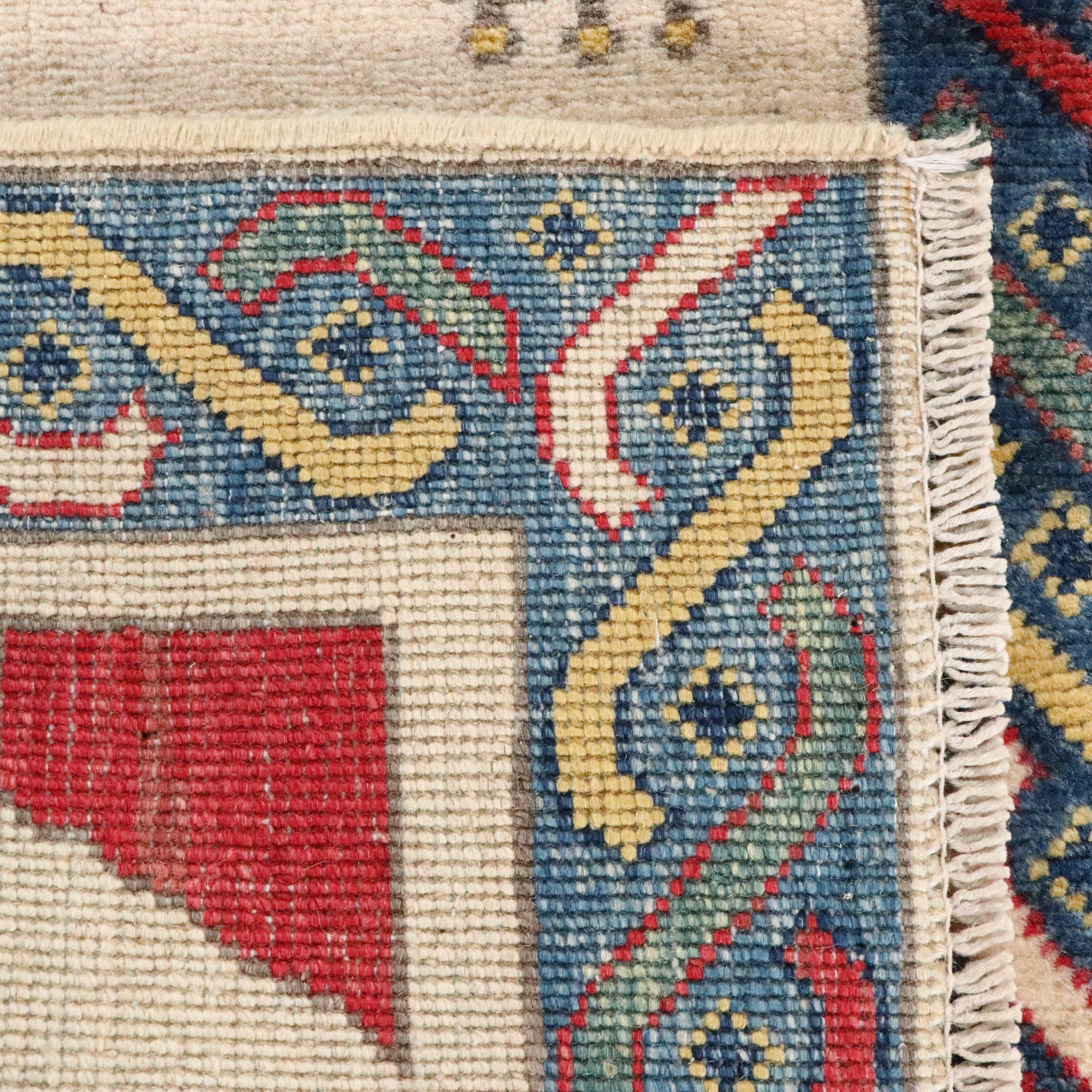 2' x 3'2 Hand-Knotted Afghan Pictorial War Accent Rug