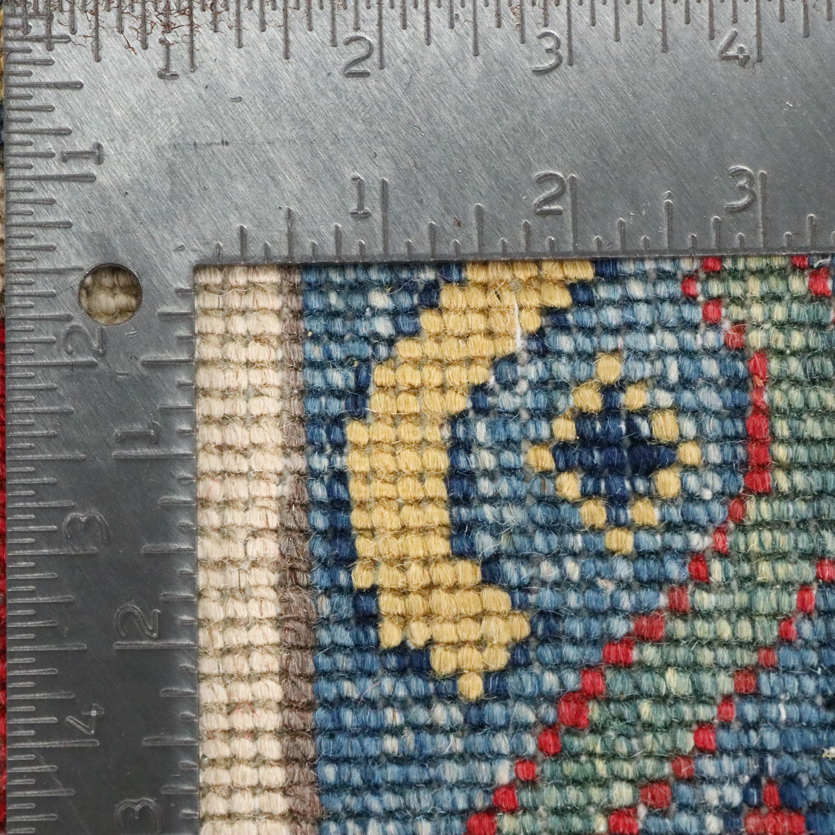 2' x 3'2 Hand-Knotted Afghan Pictorial War Accent Rug