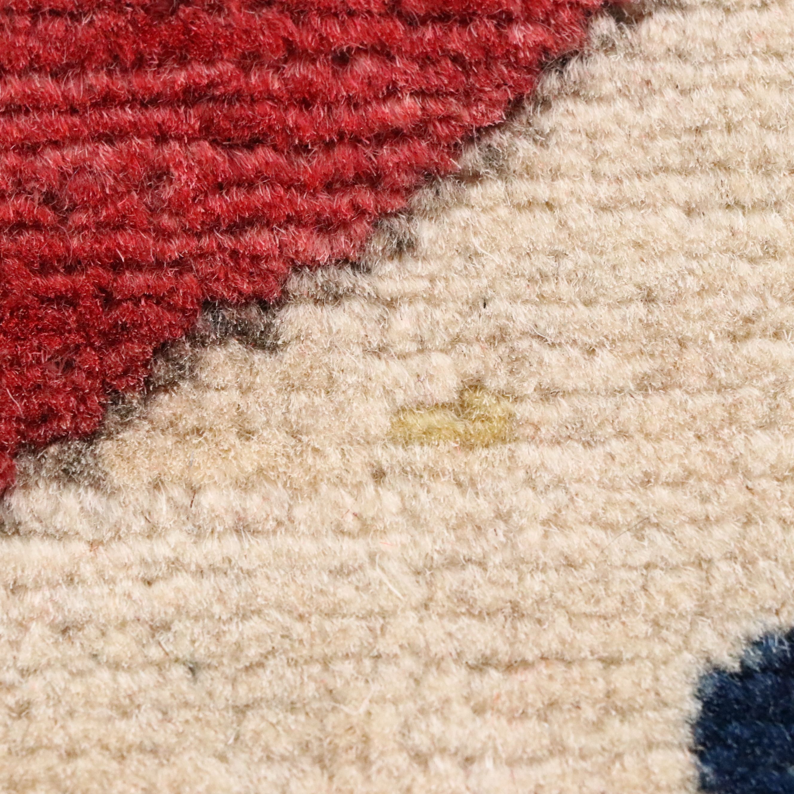 2' x 3'2 Hand-Knotted Afghan Pictorial War Accent Rug