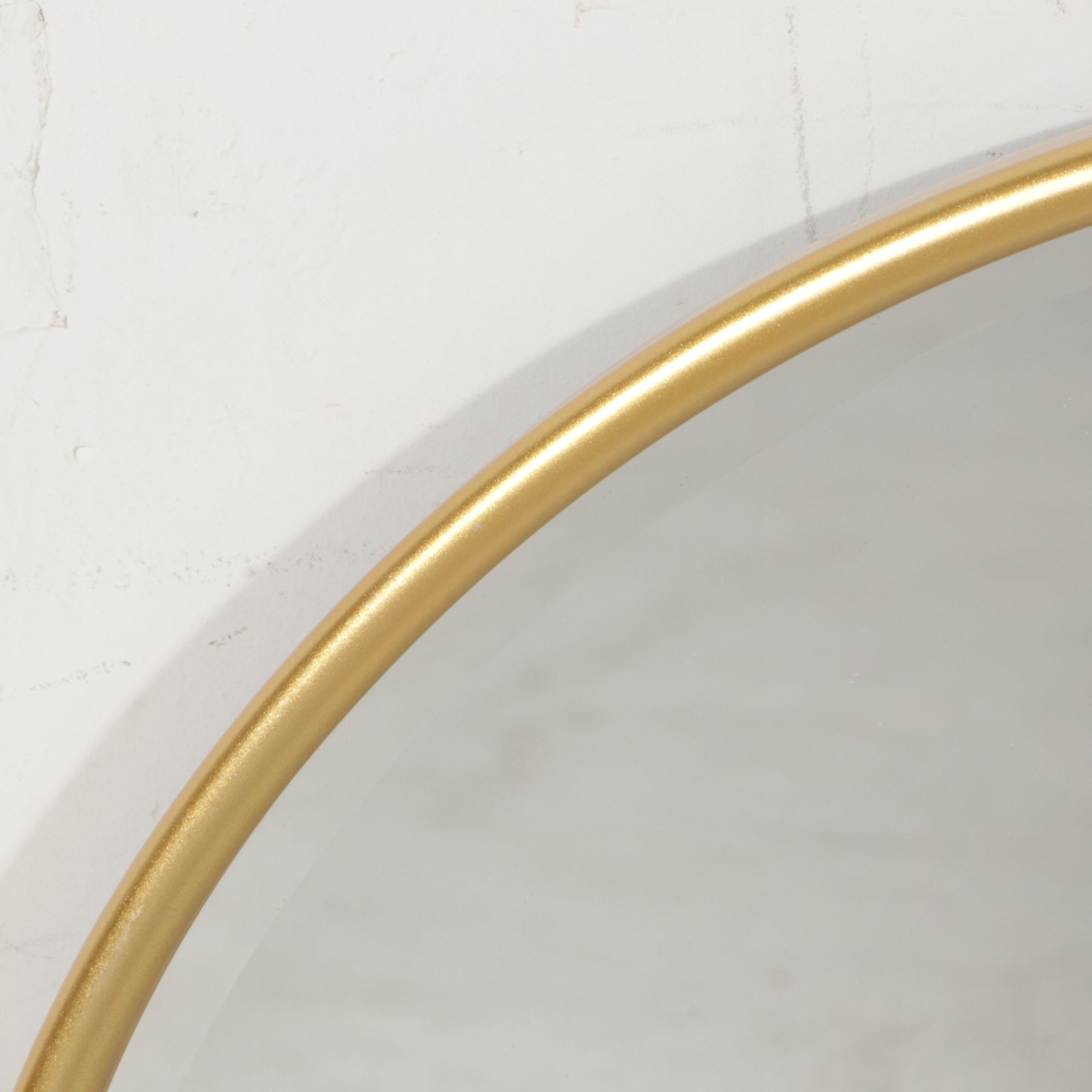 Arched Wall Mirror with Gilt Metal Frame