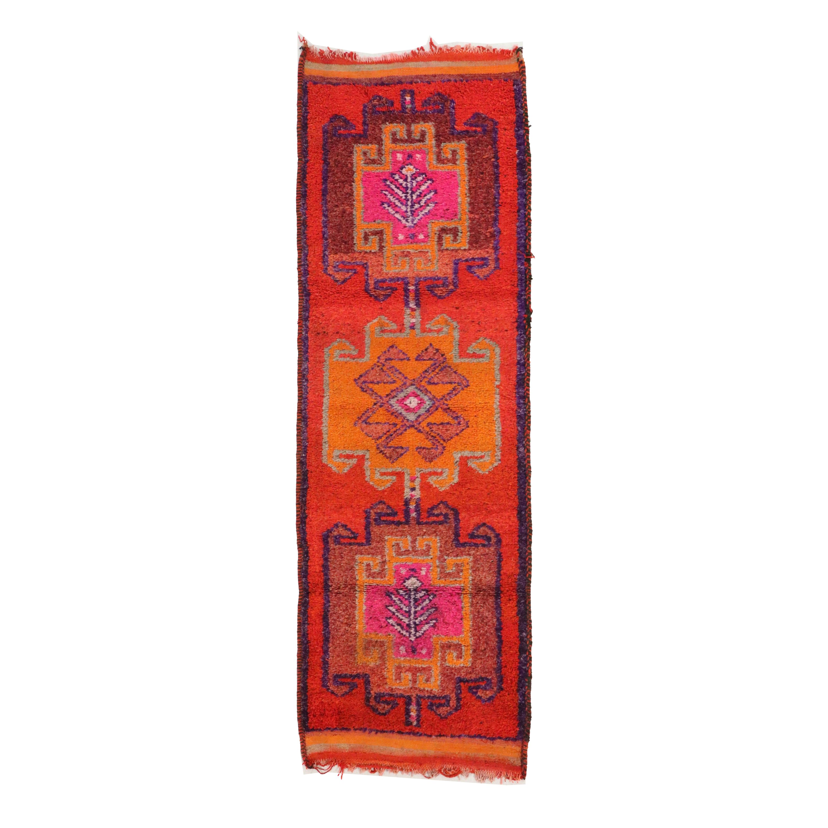 3'6 x 10'9 Hand-Knotted Turkish Village Long Rug