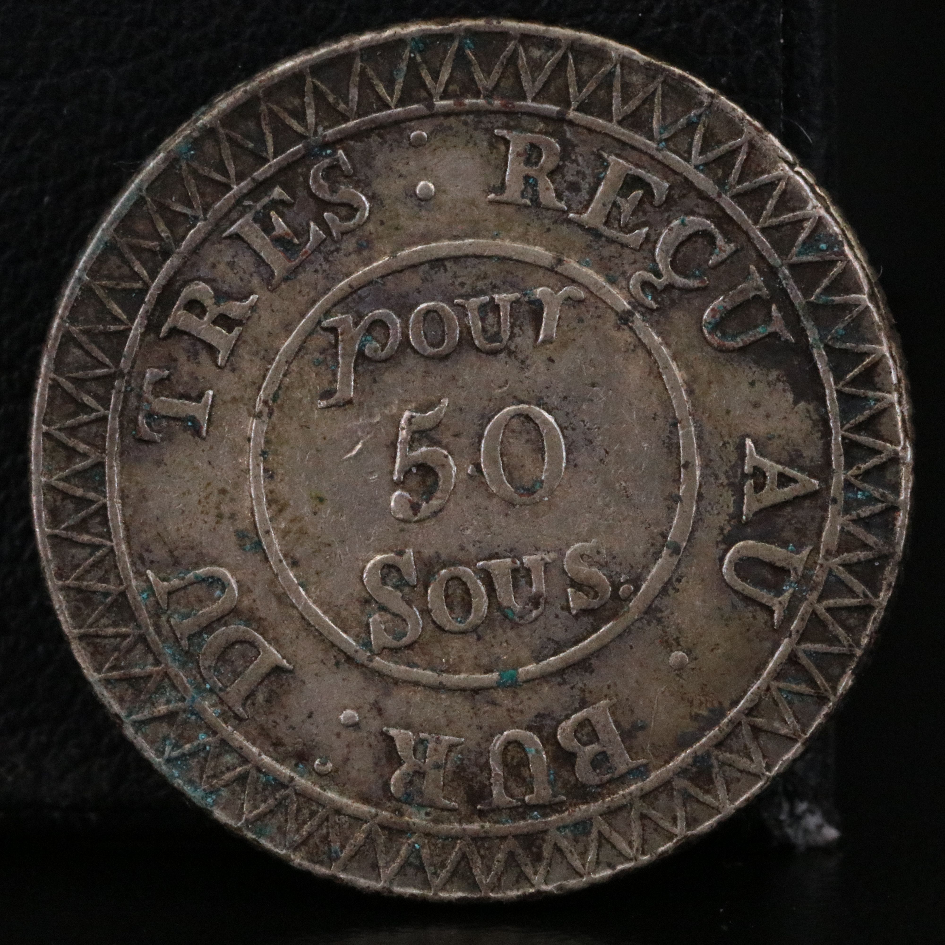 1822 Mauritius Silver 50 Sous