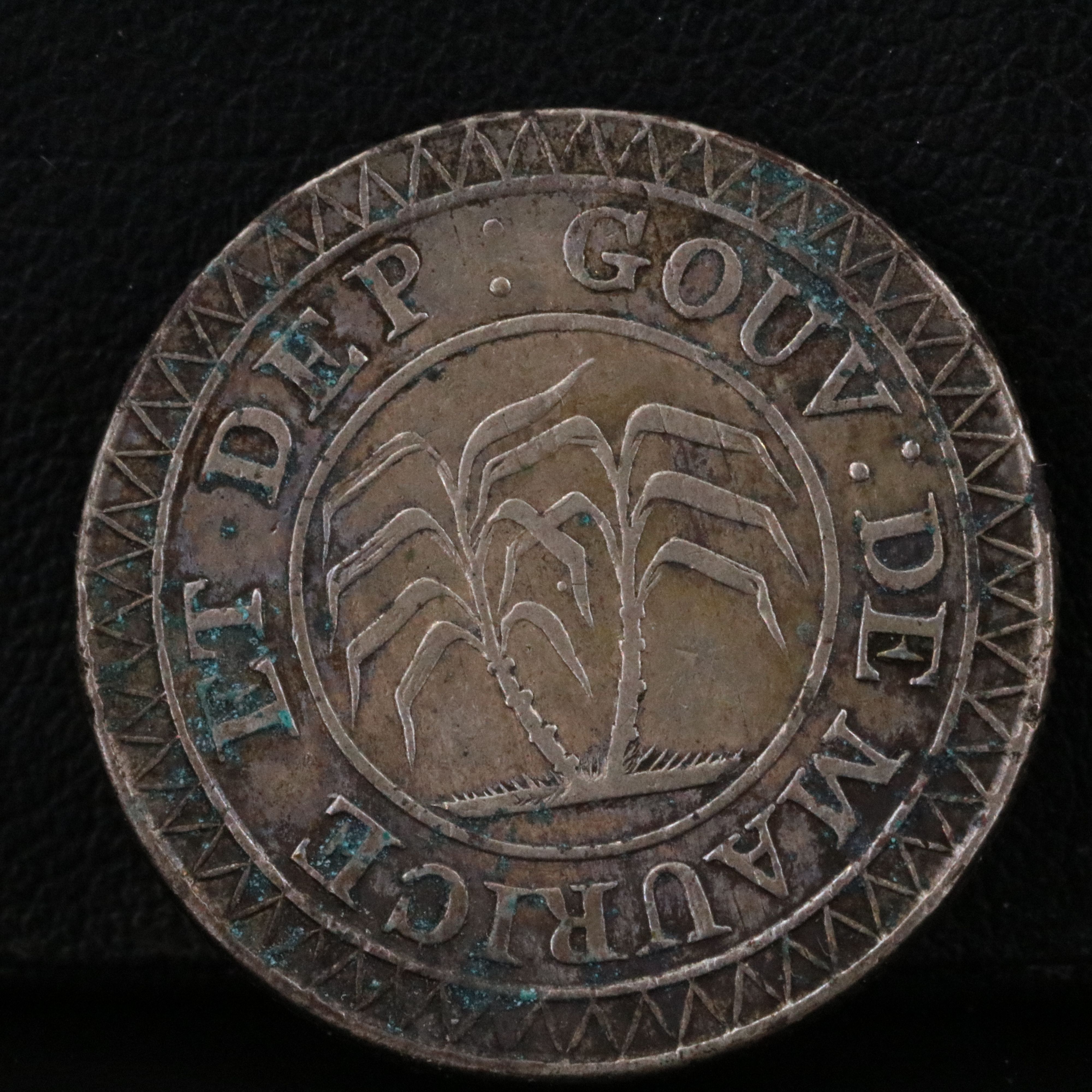 1822 Mauritius Silver 50 Sous