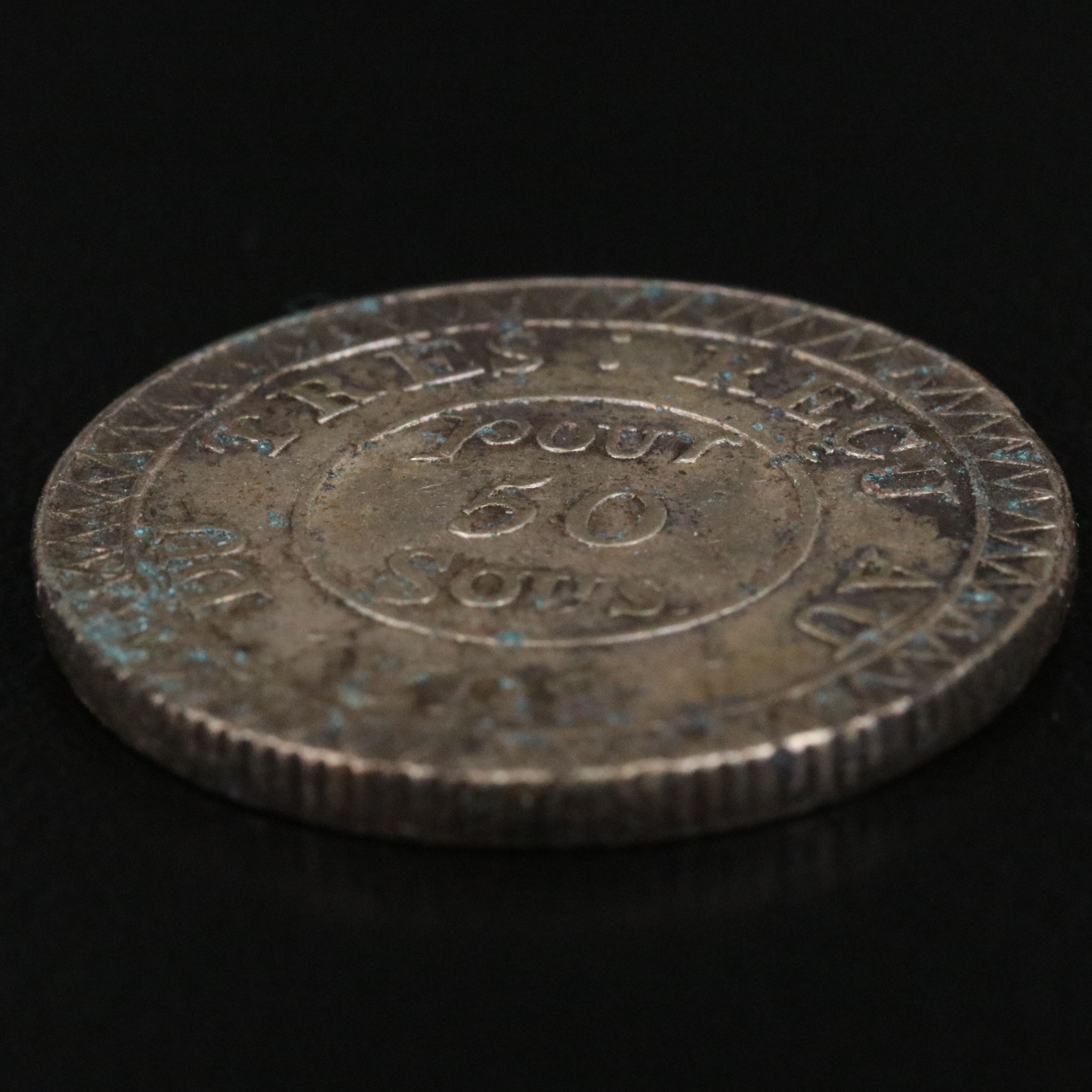 1822 Mauritius Silver 50 Sous