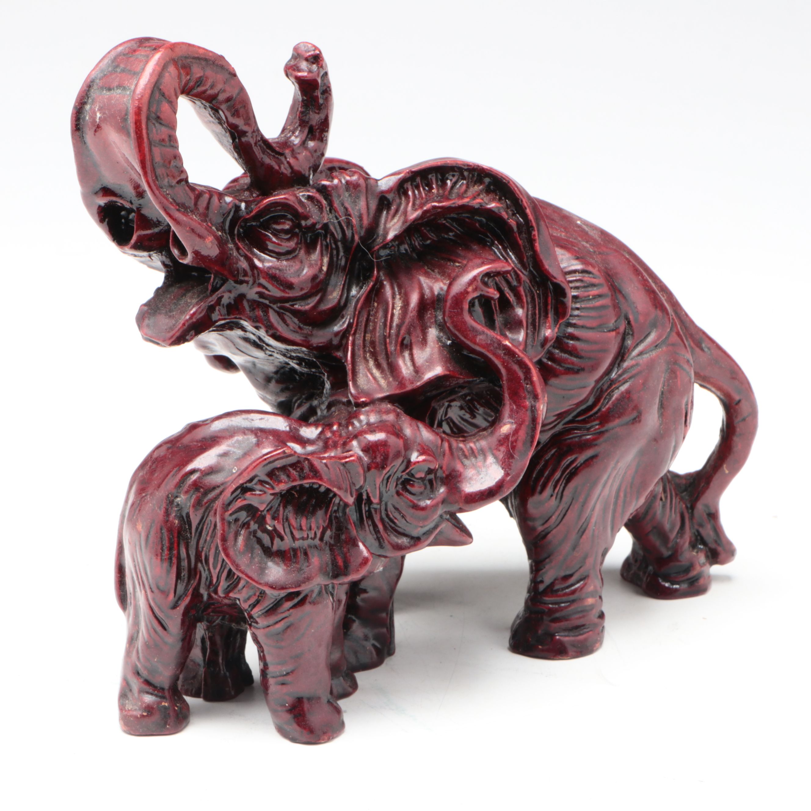 Asian Soapstone, Lacquer and Other Elephant Figurines