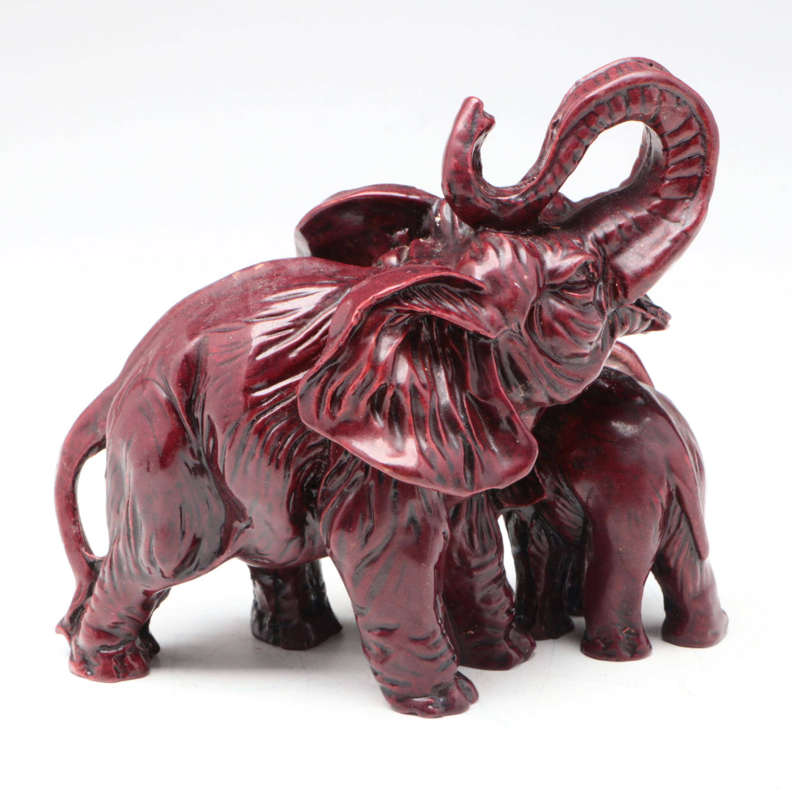 Asian Soapstone, Lacquer and Other Elephant Figurines