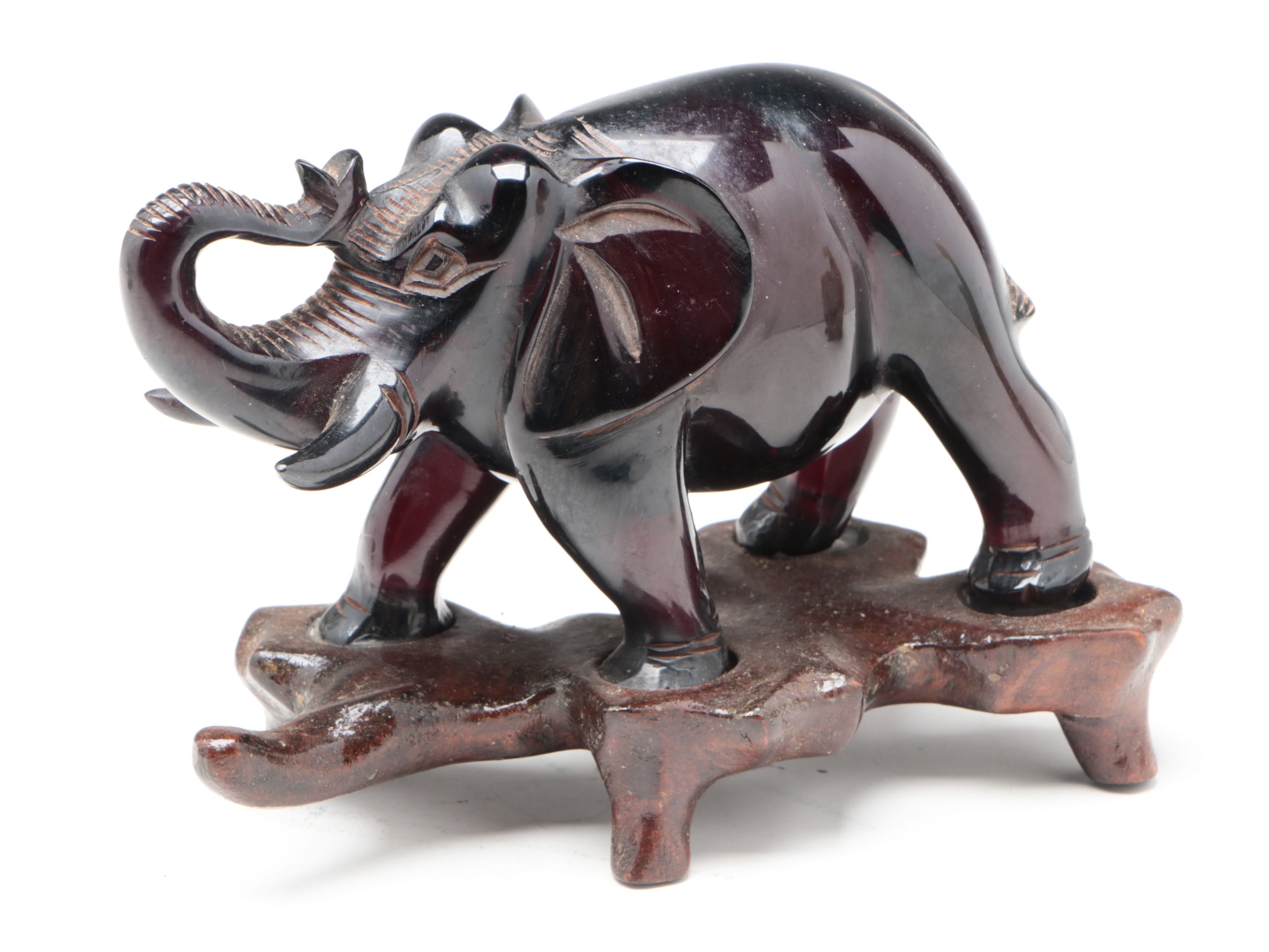 Asian Soapstone, Lacquer and Other Elephant Figurines