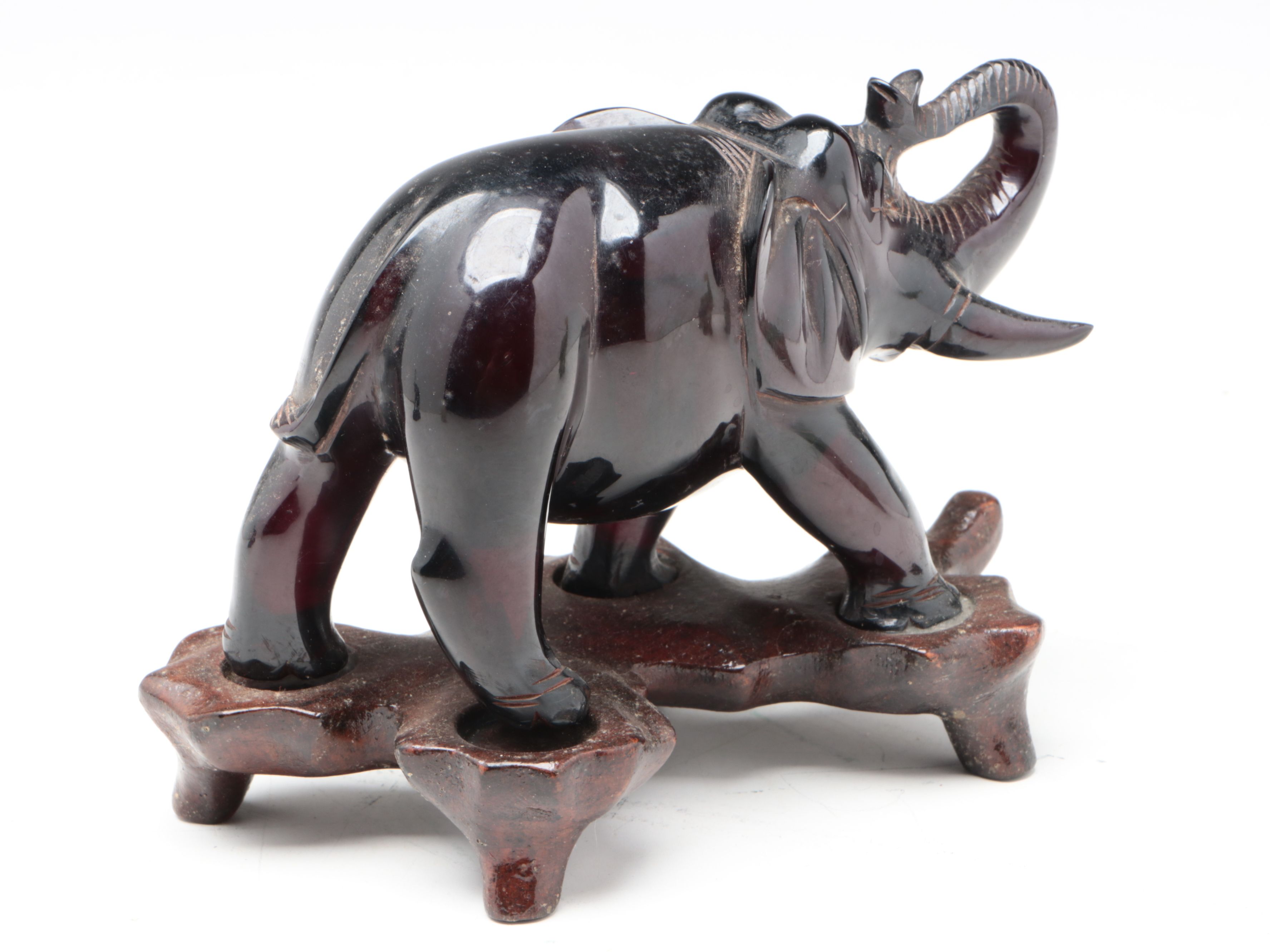 Asian Soapstone, Lacquer and Other Elephant Figurines
