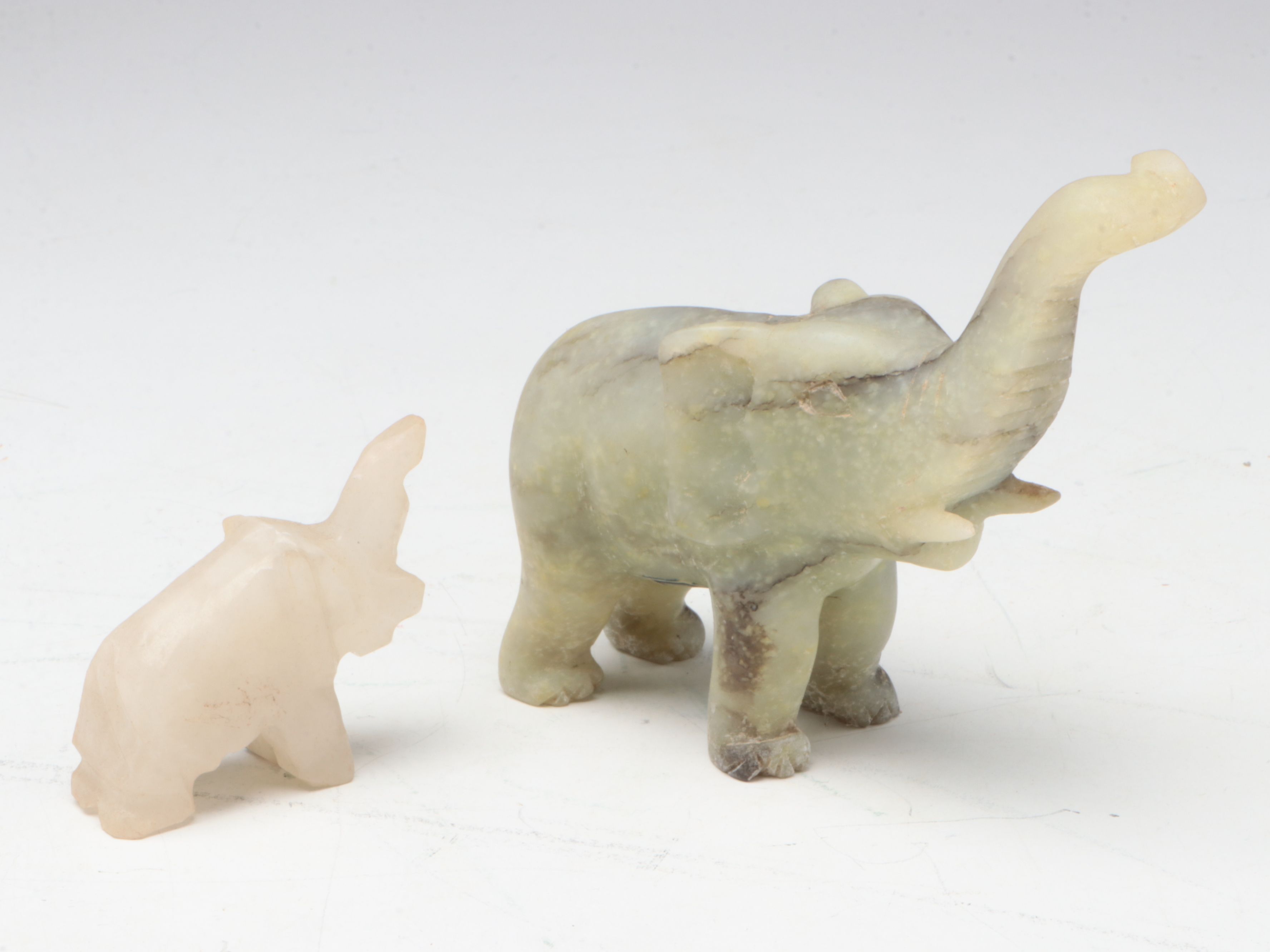 Asian Soapstone, Lacquer and Other Elephant Figurines