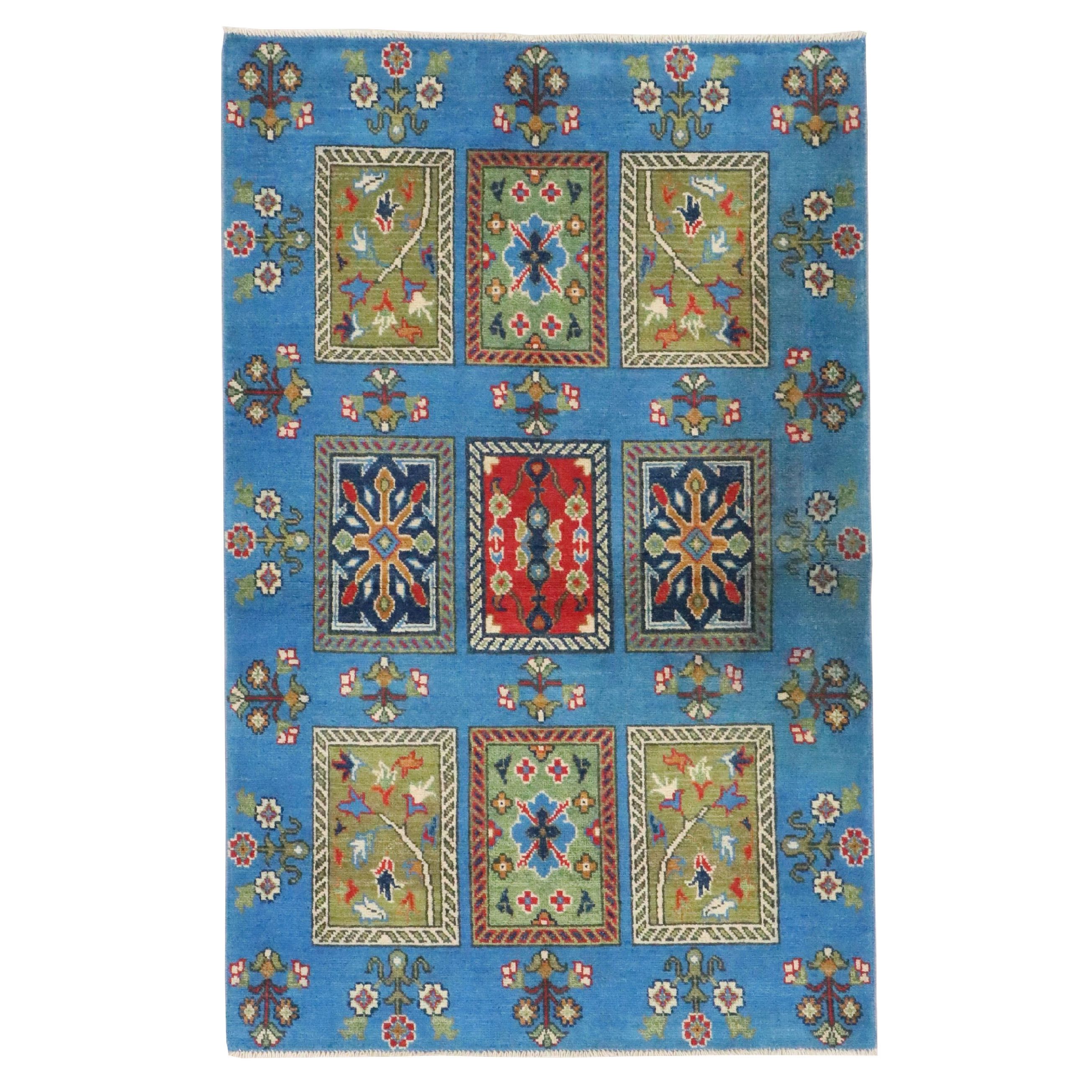 3'3 x 5'2 Hand-Knotted Pakistani Kazak Accent Rug
