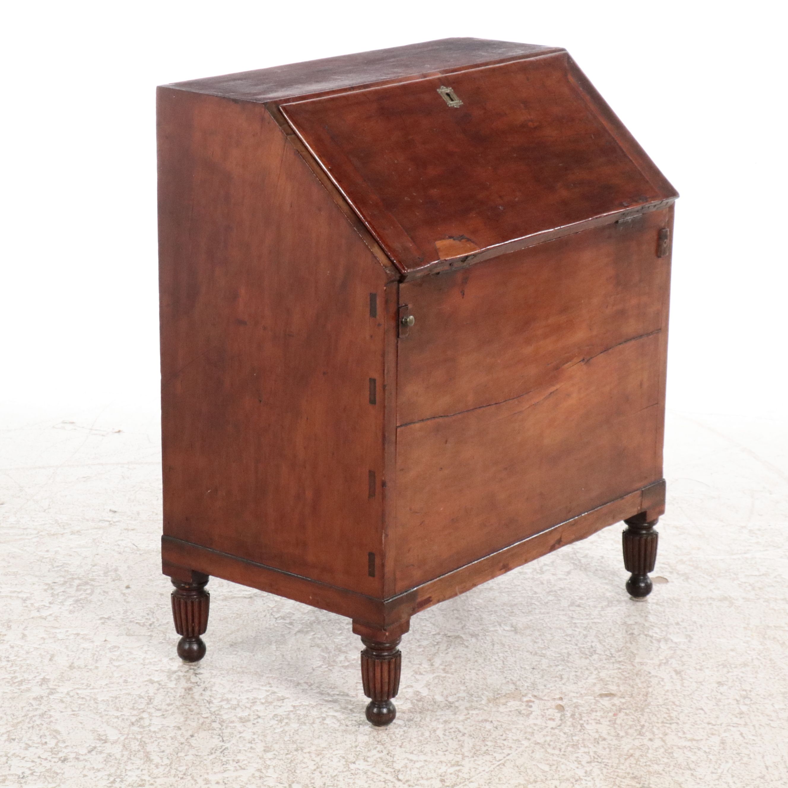 Kentucky Cherry Slant-Front Sugar Desk, Early 19th Century
