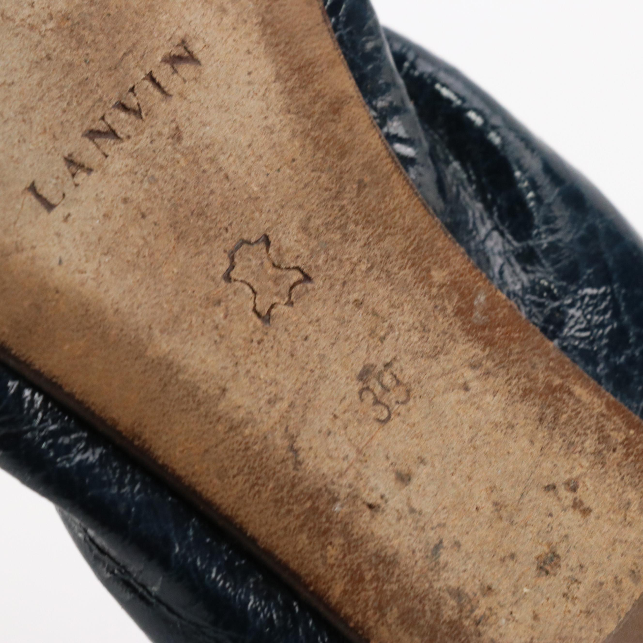 Lanvin Crystal Embellished Ballerina Flats in Patent Leather