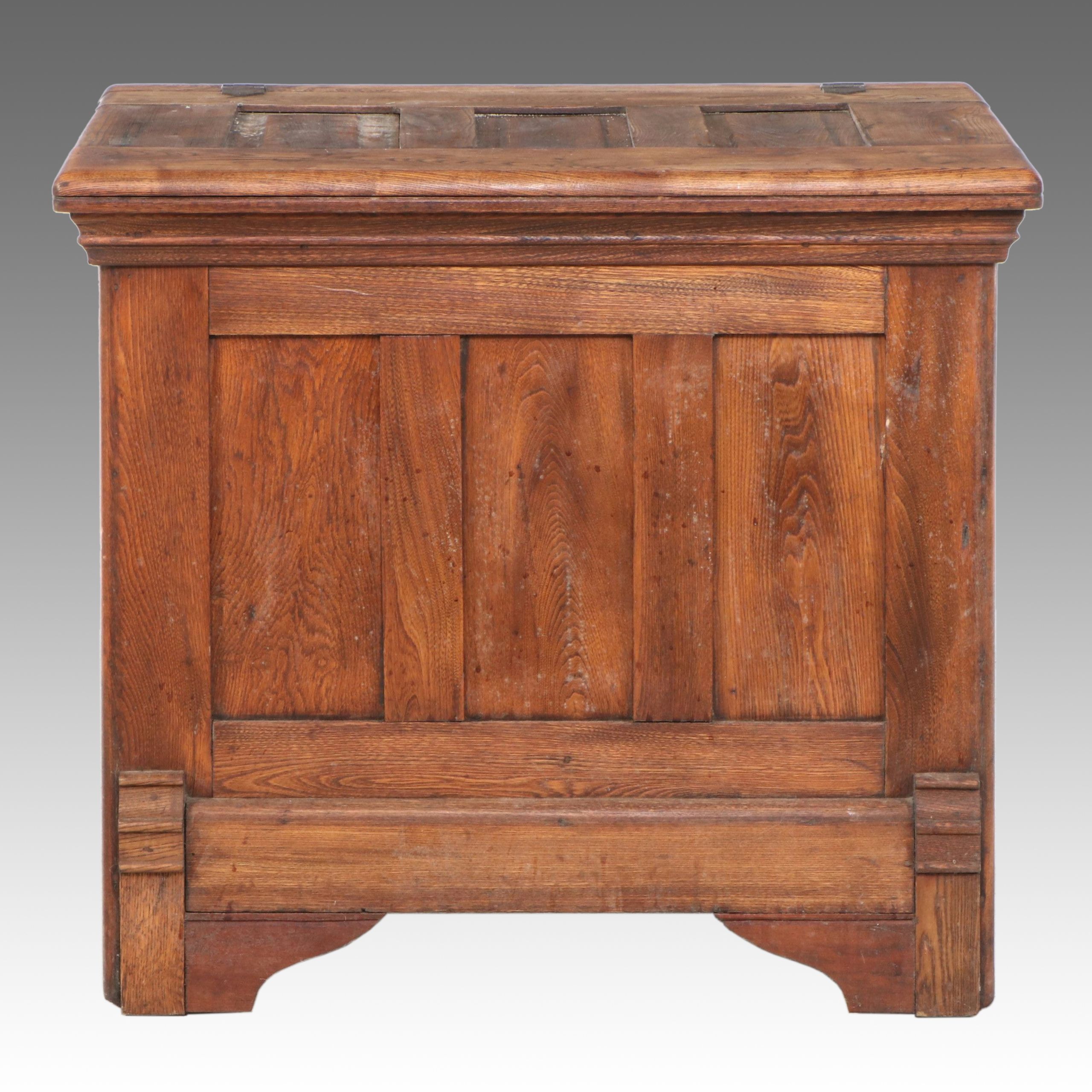 Tin-Lined Ash Ice Box Chest, Early 20th Century