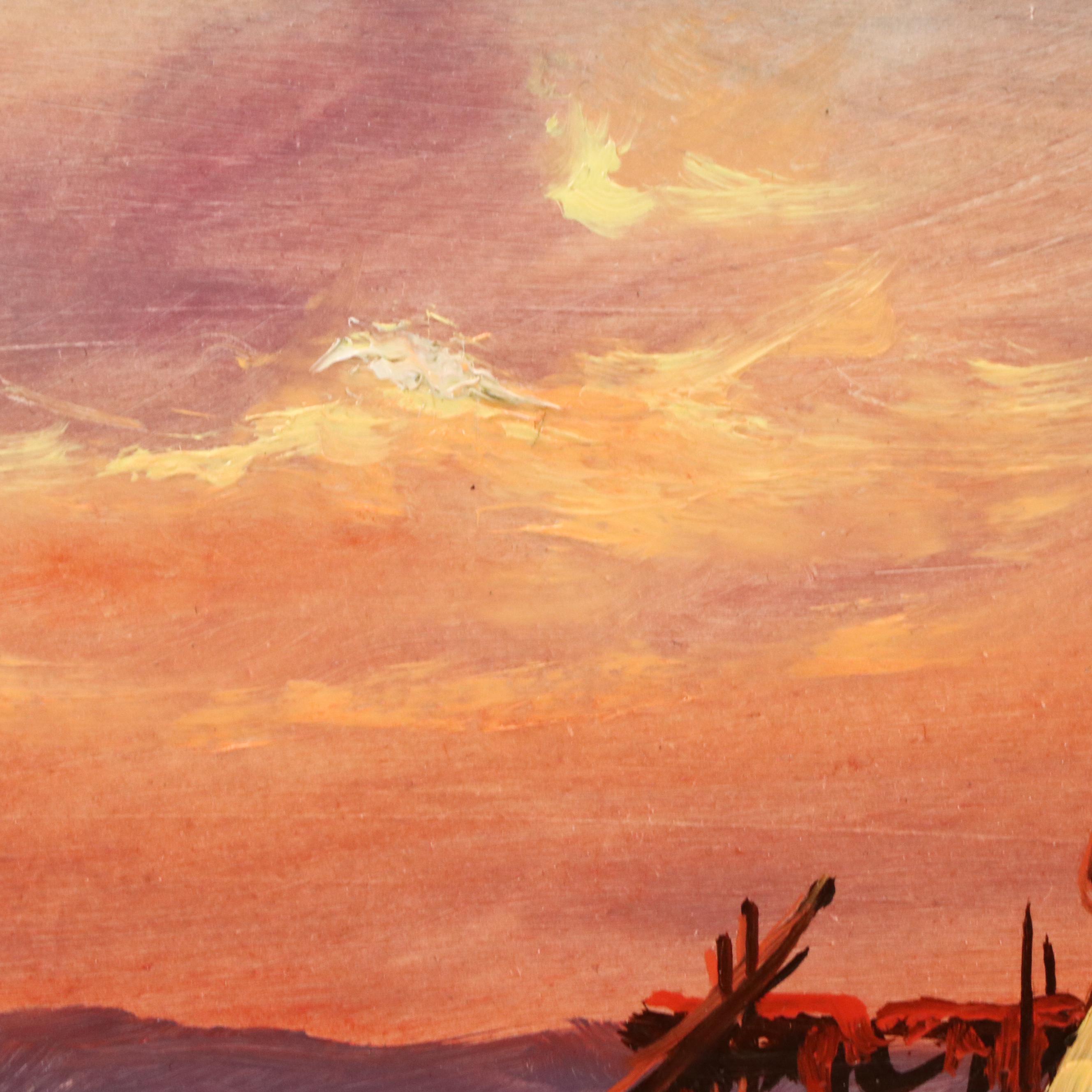 Heinie Hartwig Western Oil Painting "Comanche Camp"