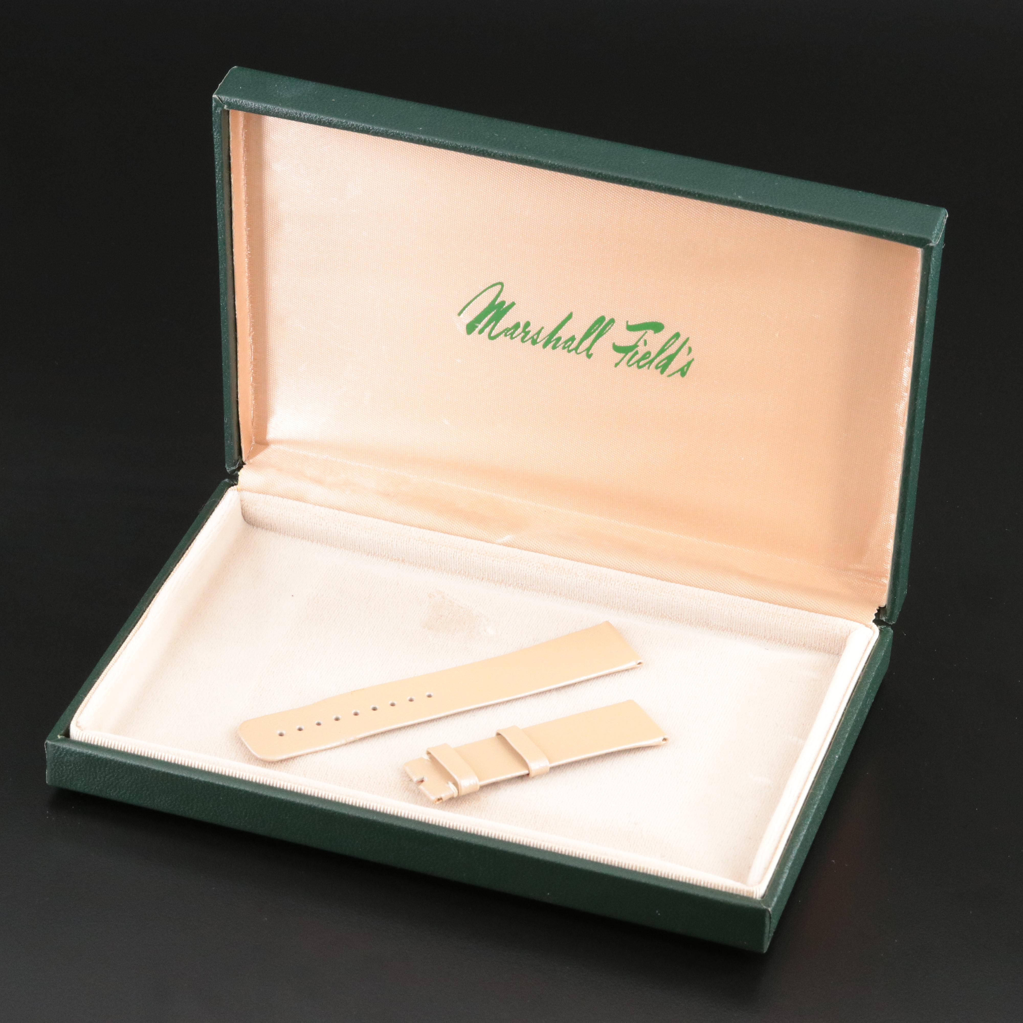 CHANEL Paris Cuir Veritable 18.5 mm Beige Leather Watch Strap/Band