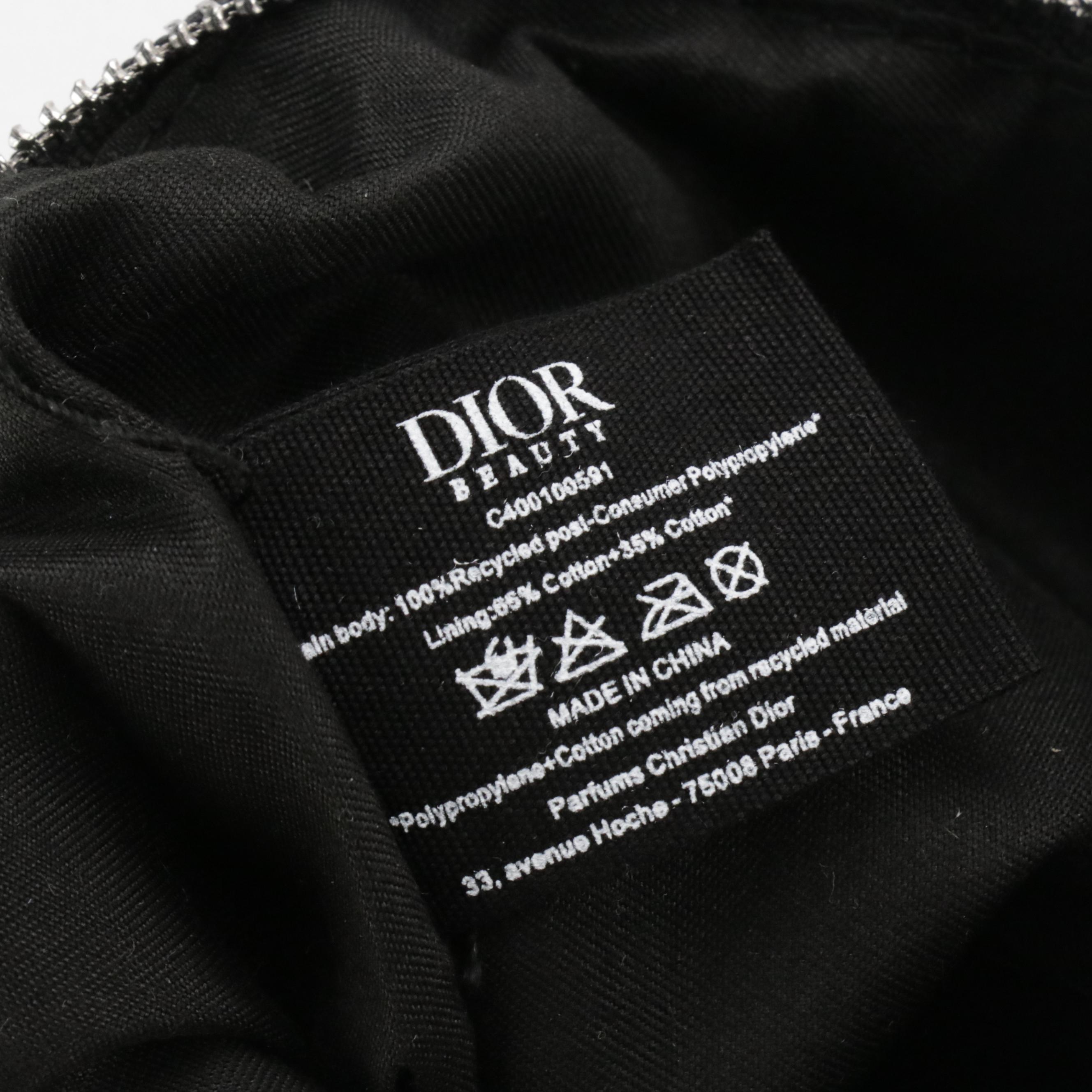 Christian Dior Promotional Étoile Canvas and Black Nylon Zip Pouches
