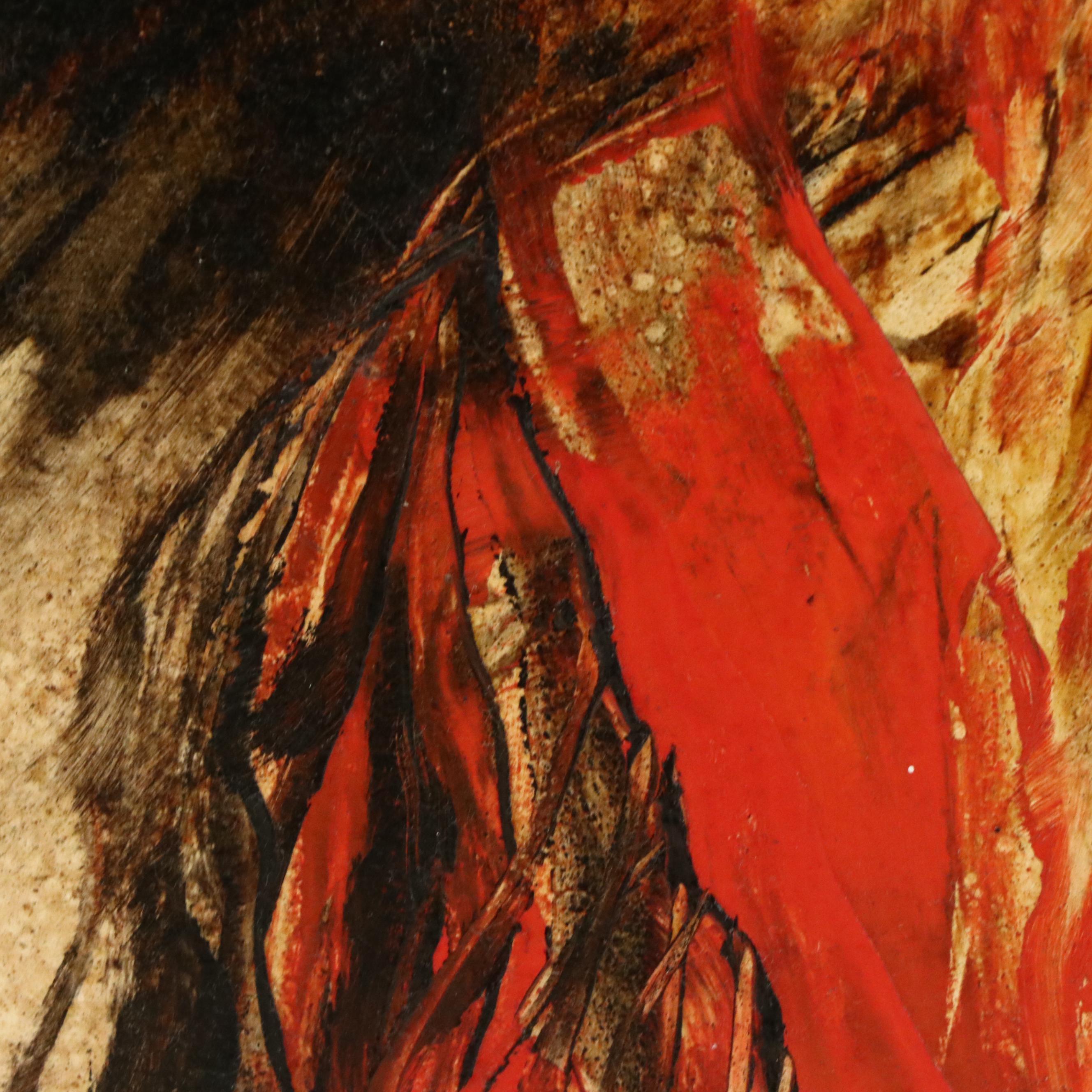 Paul Dyck Portrait Oil Painting "Crow Chief," 1975