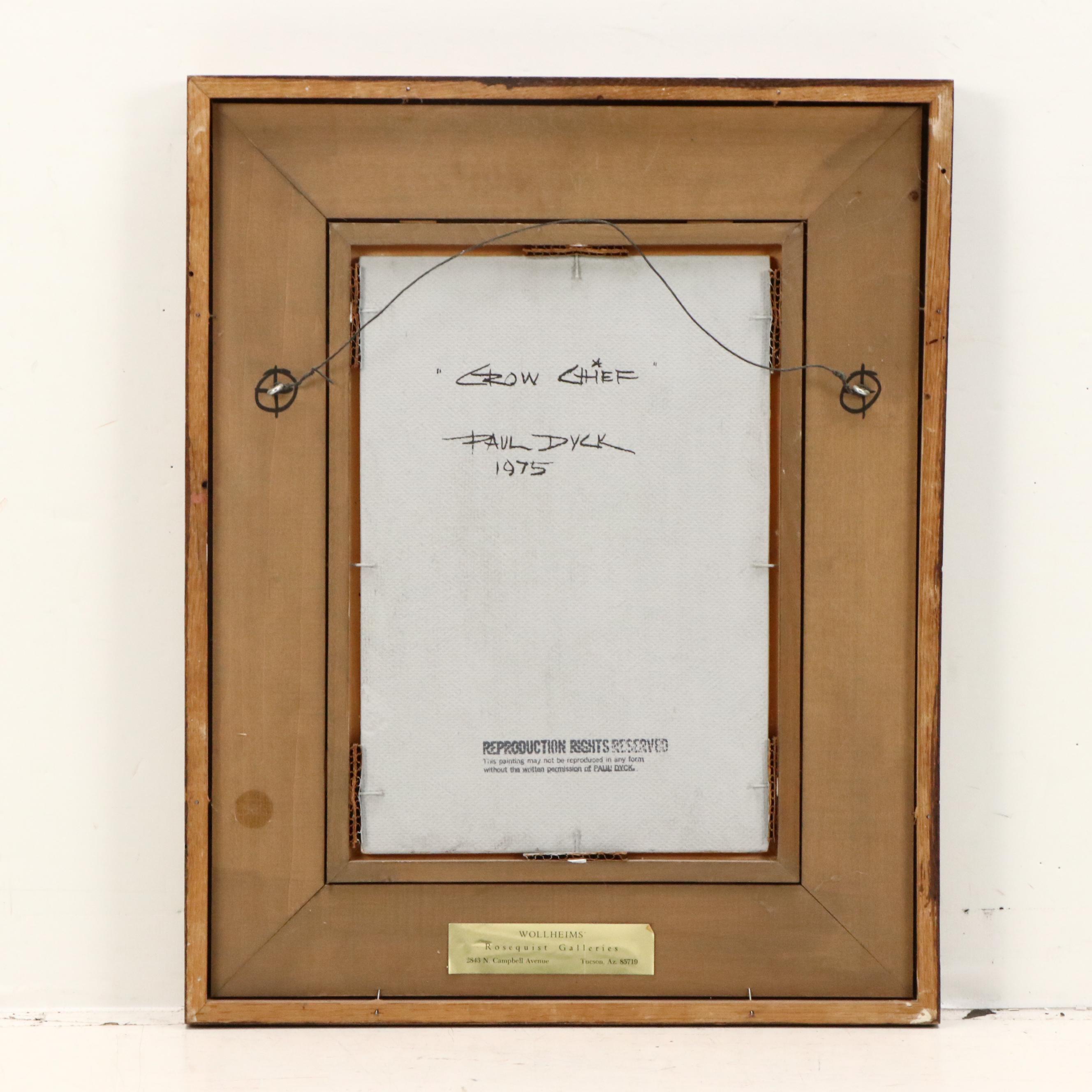 Paul Dyck Portrait Oil Painting "Crow Chief," 1975