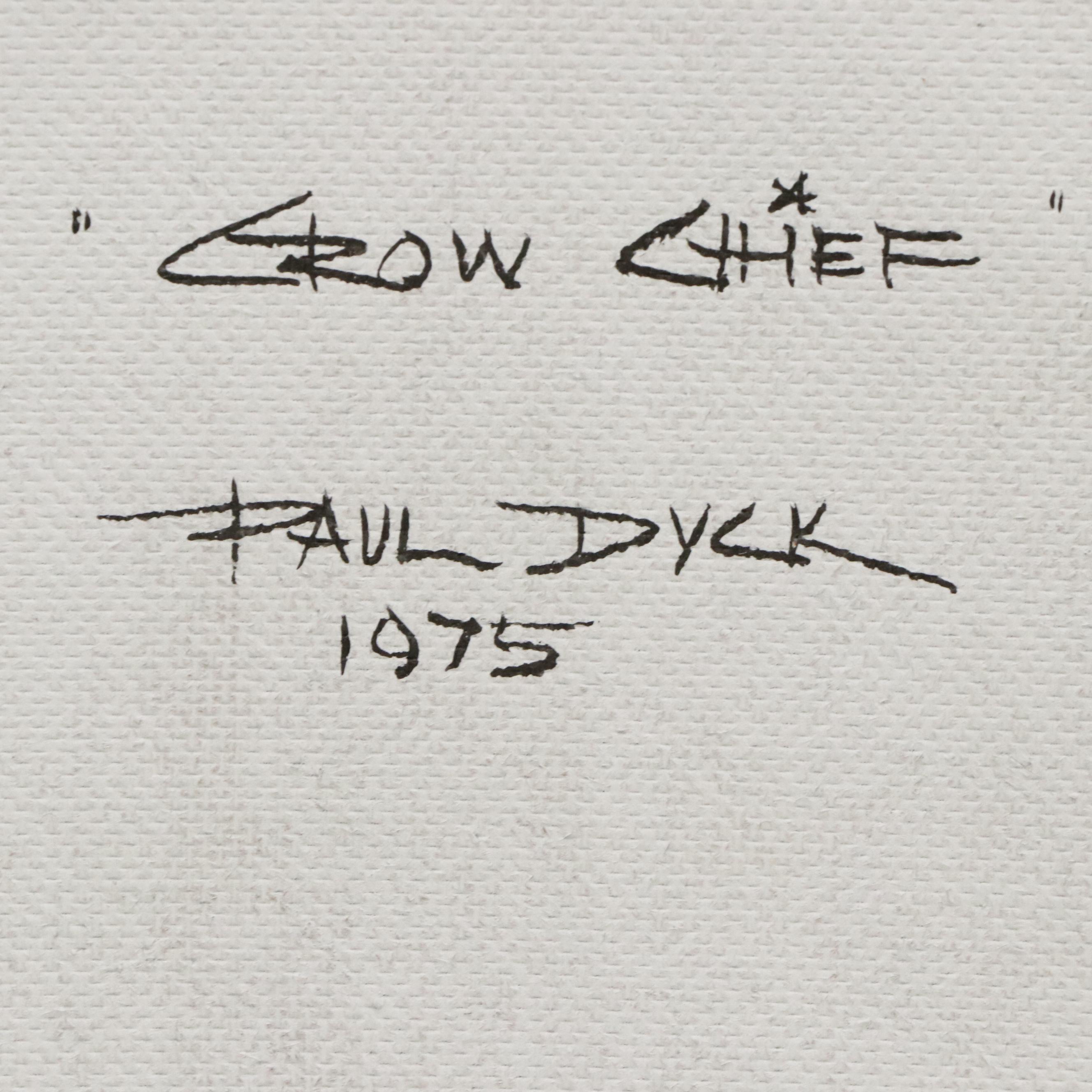 Paul Dyck Portrait Oil Painting "Crow Chief," 1975