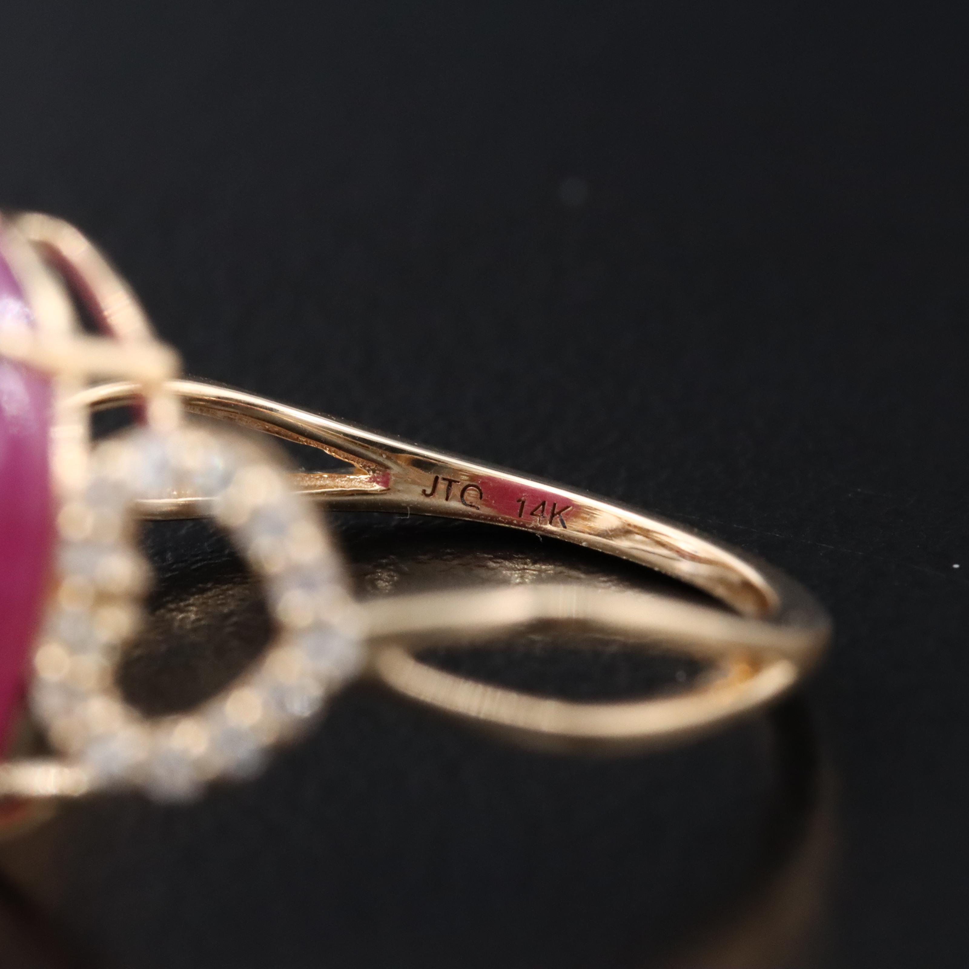 14K 10.90 CT Ruby and White Sapphire Ring