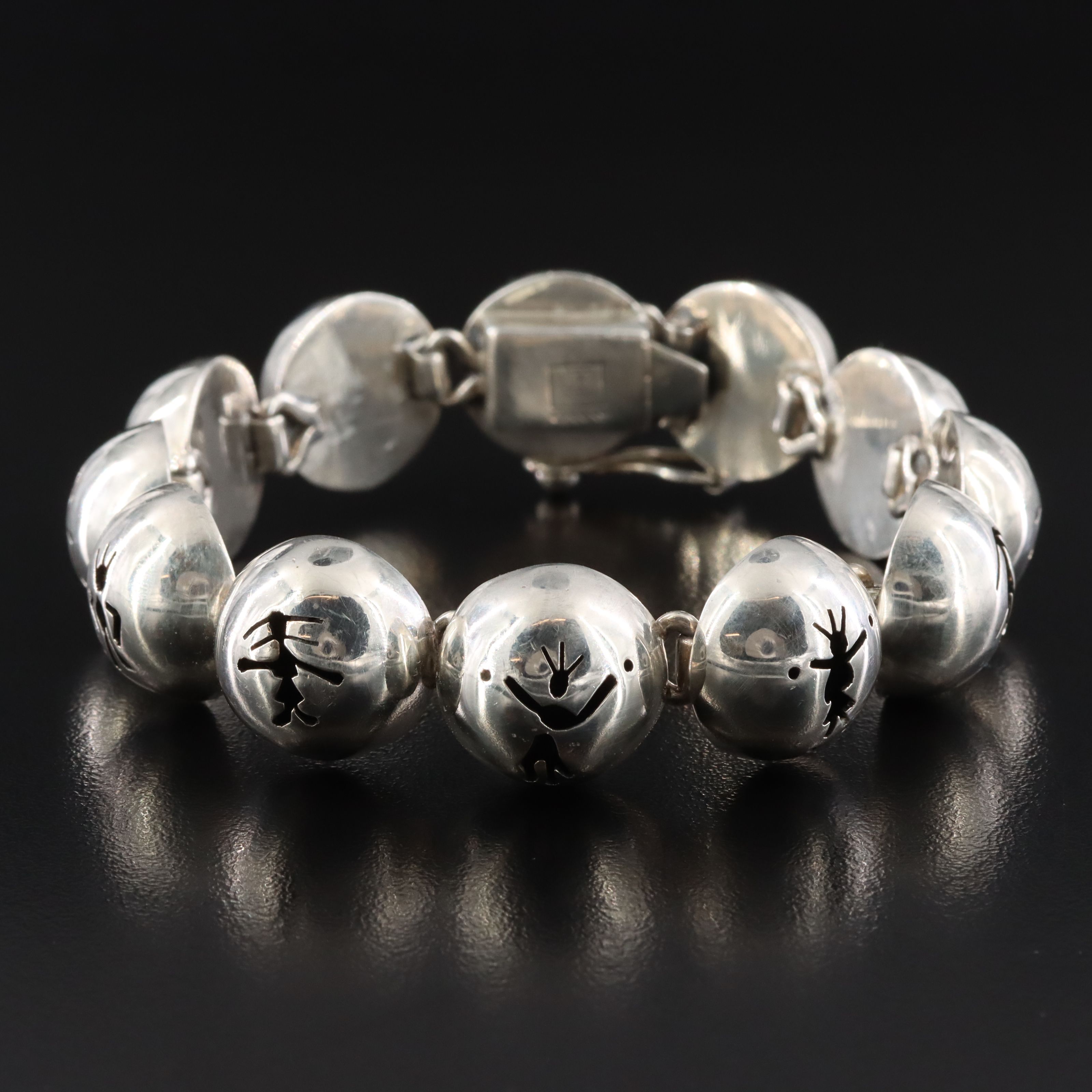 Mexican Sterling Figural Link Bracelet
