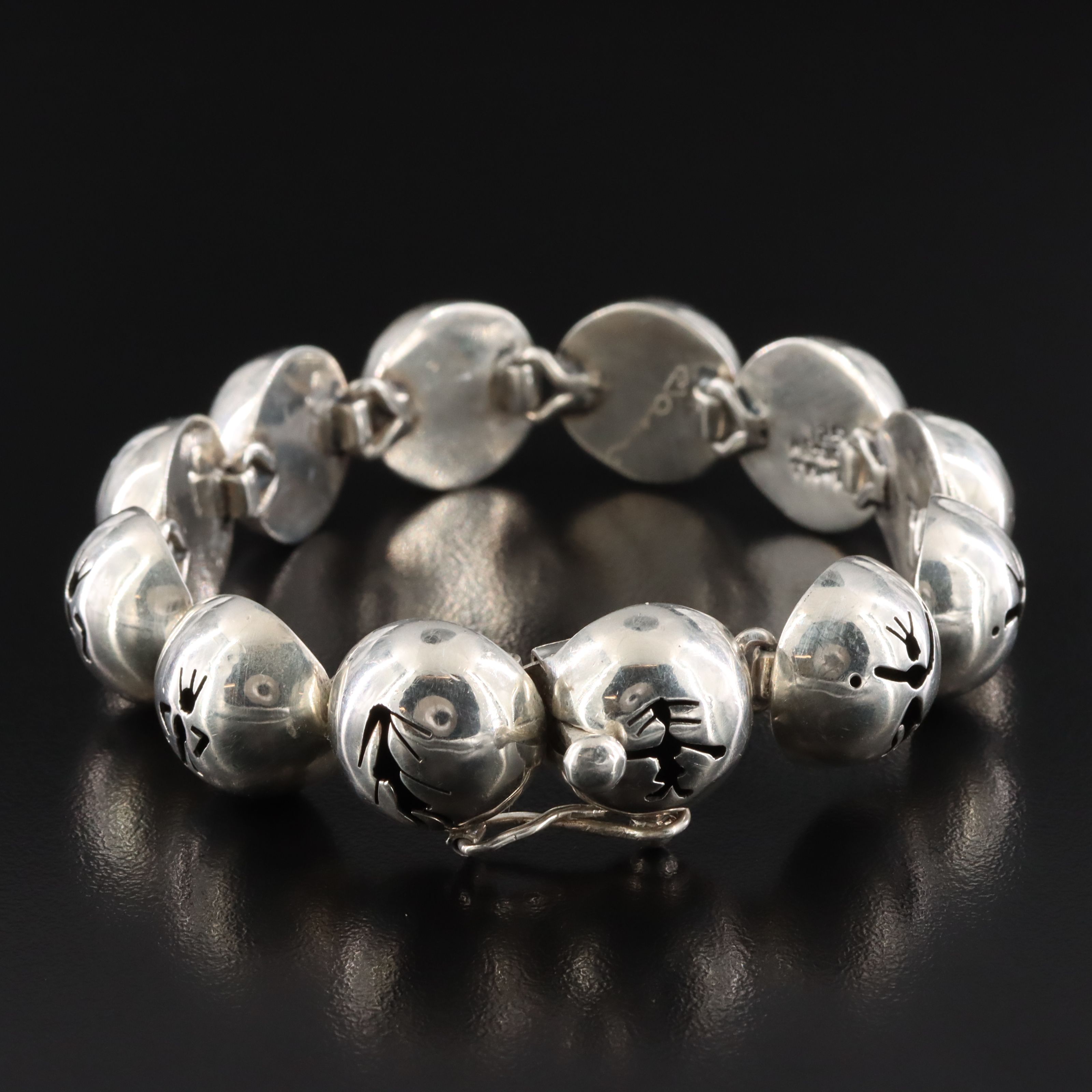 Mexican Sterling Figural Link Bracelet