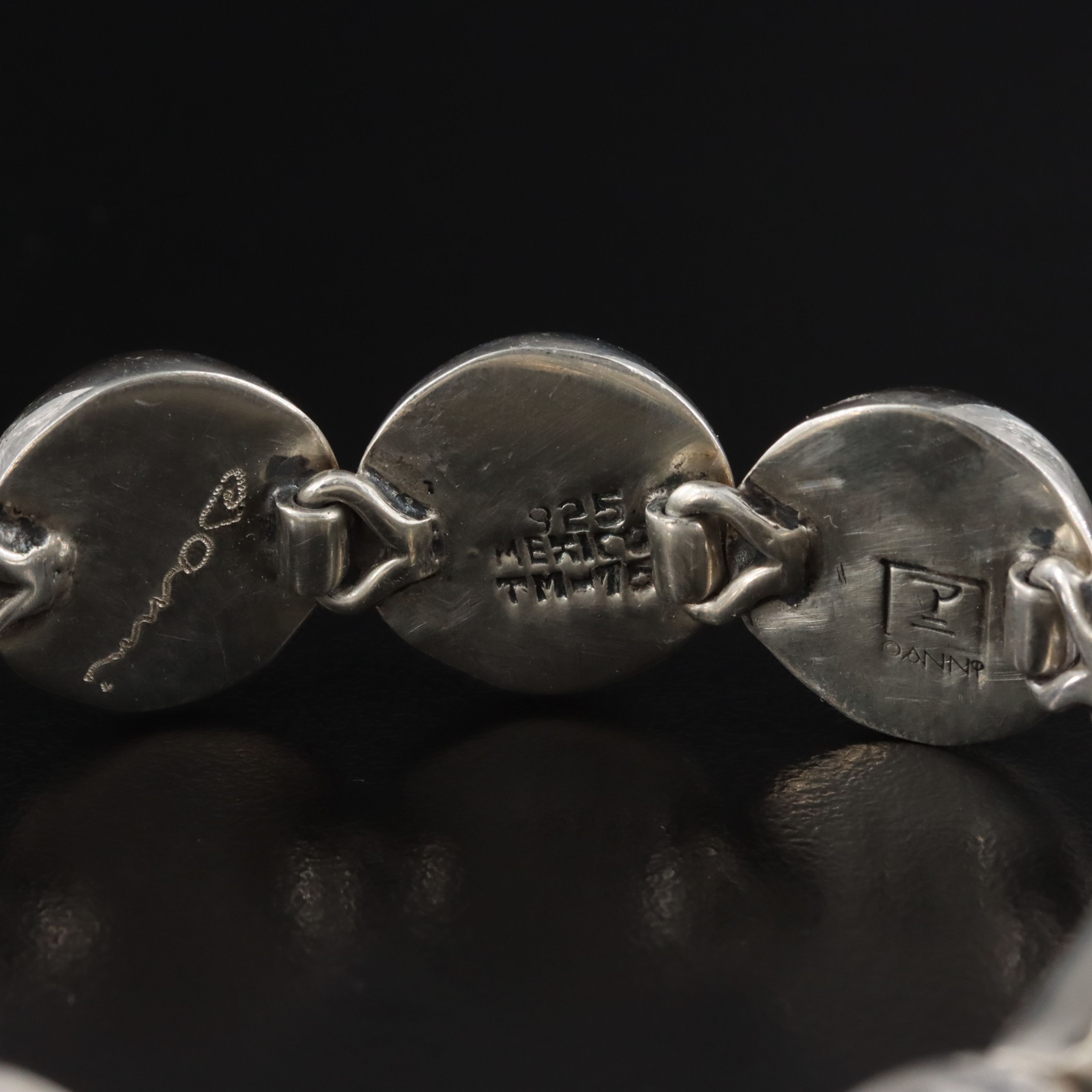 Mexican Sterling Figural Link Bracelet