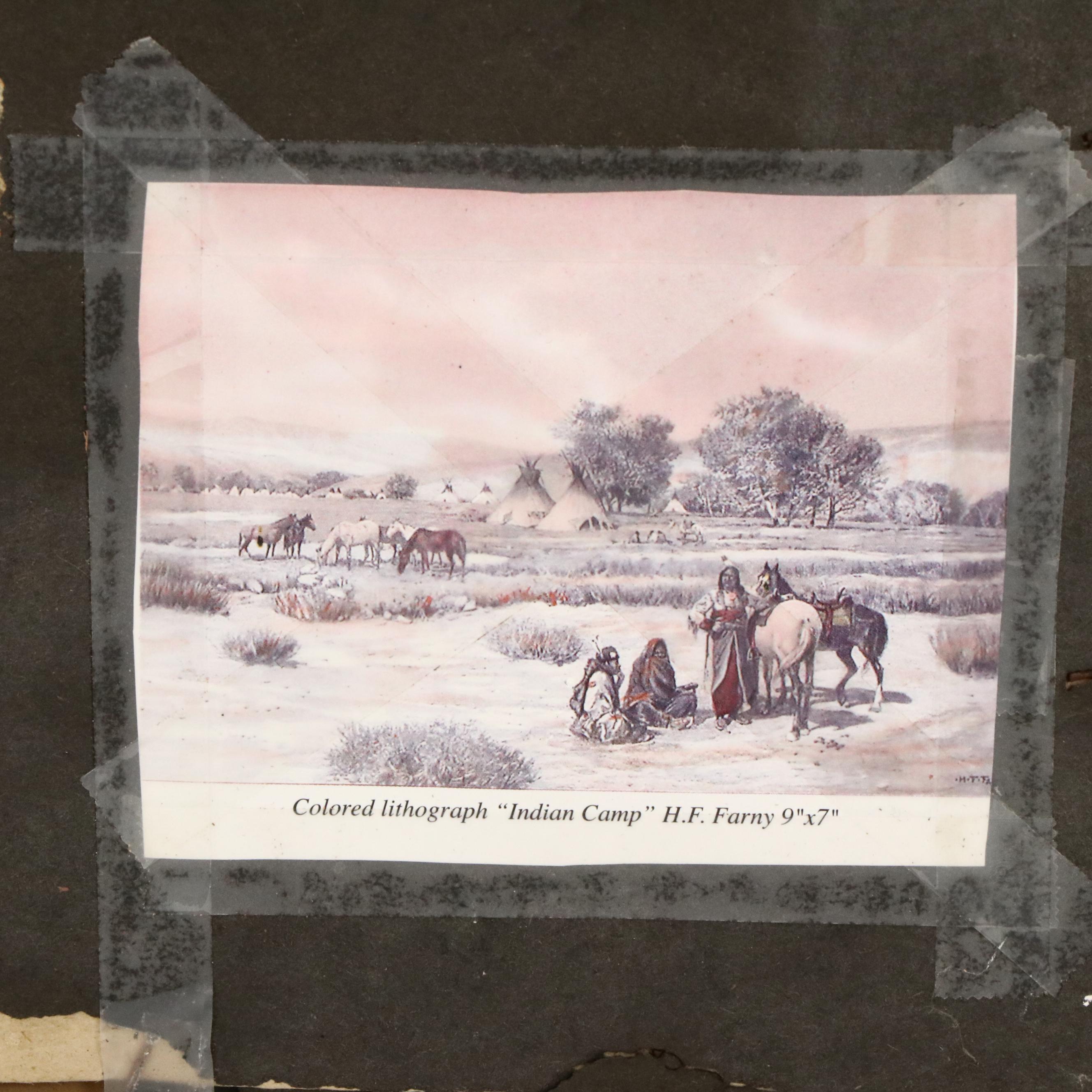 Hand-Colored Etching with Aquatint After H. F. Farny "Indian Camp," 1903