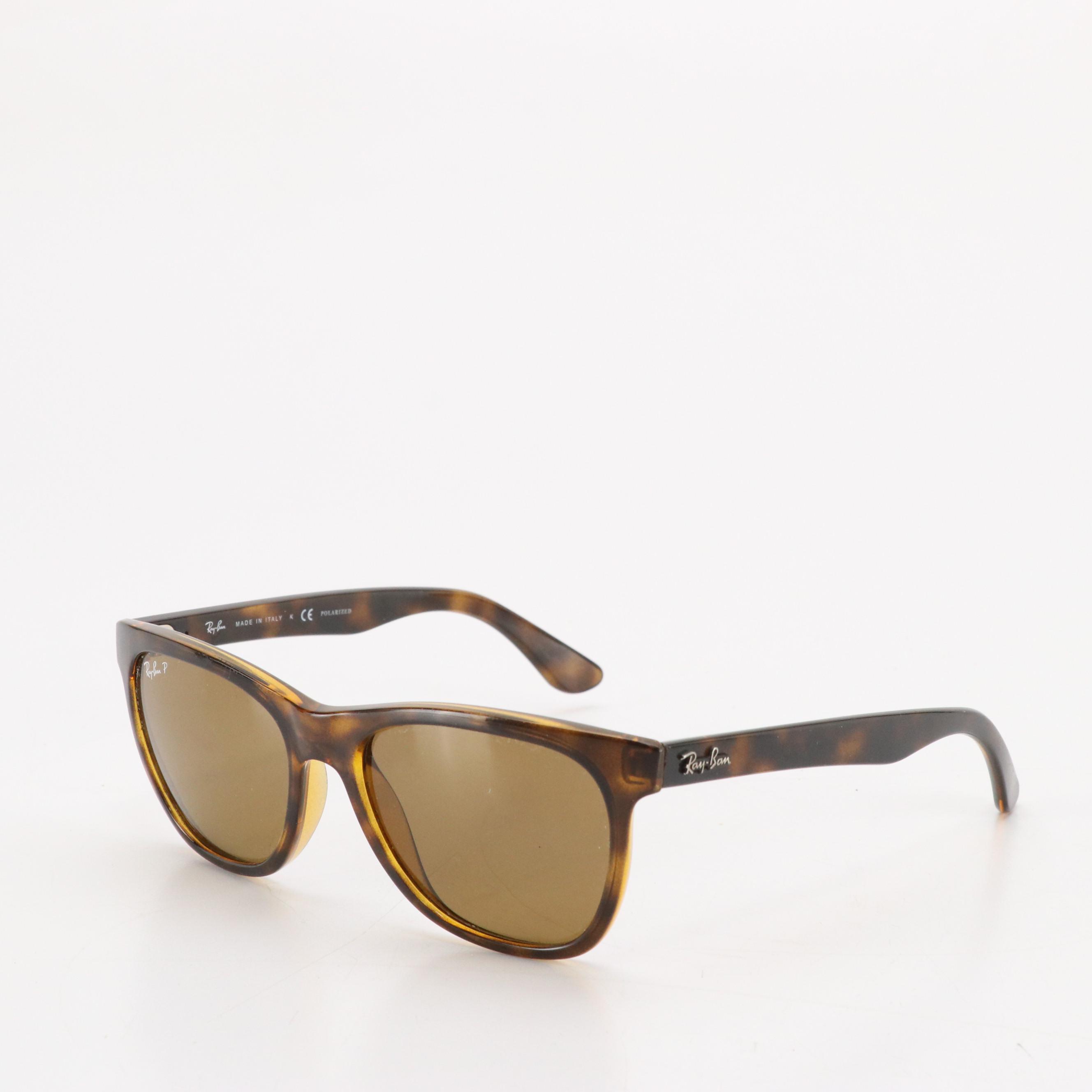 Ray-Ban RB 4184 710/83 Polarized Square Havana Sunglasses in Case