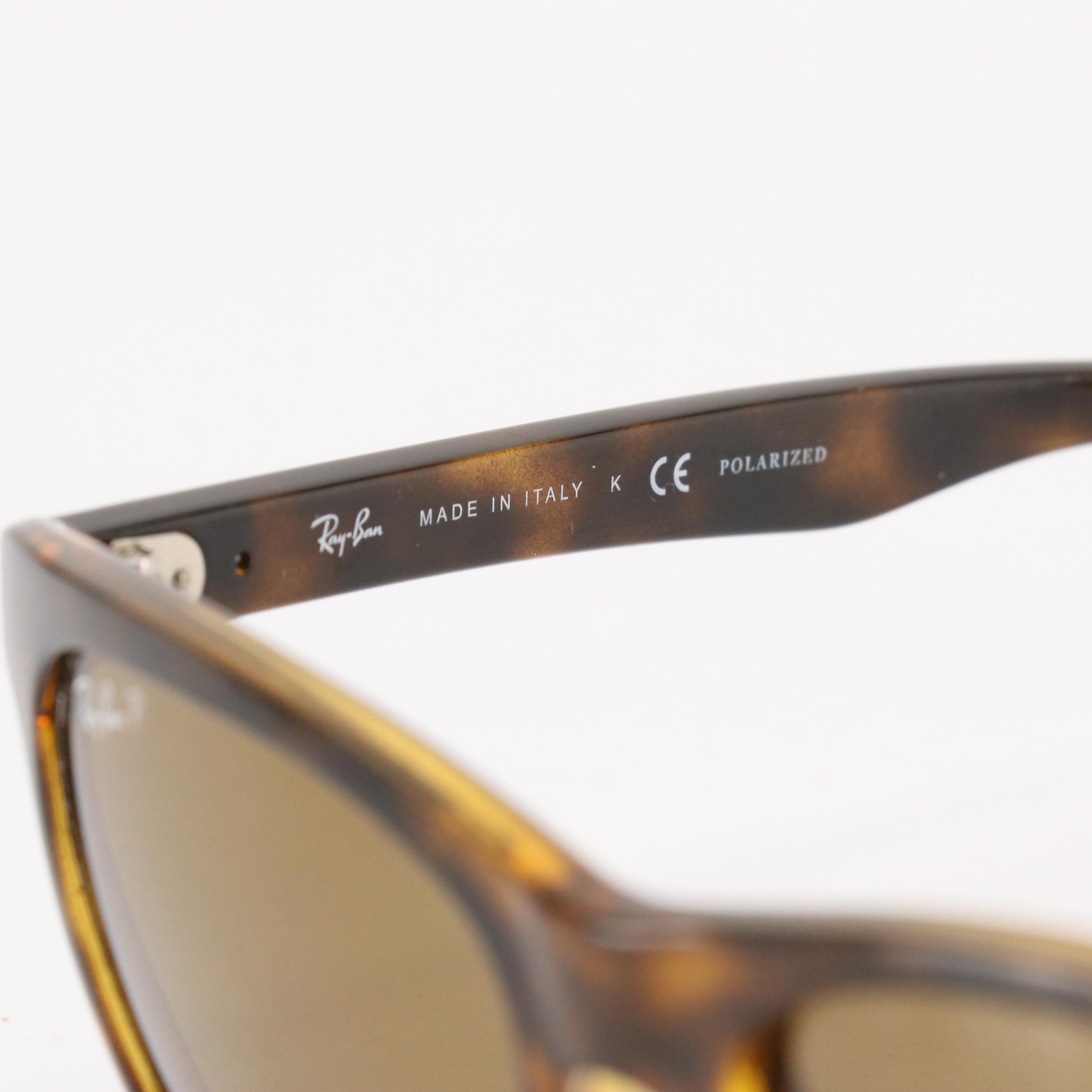 Ray-Ban RB 4184 710/83 Polarized Square Havana Sunglasses in Case