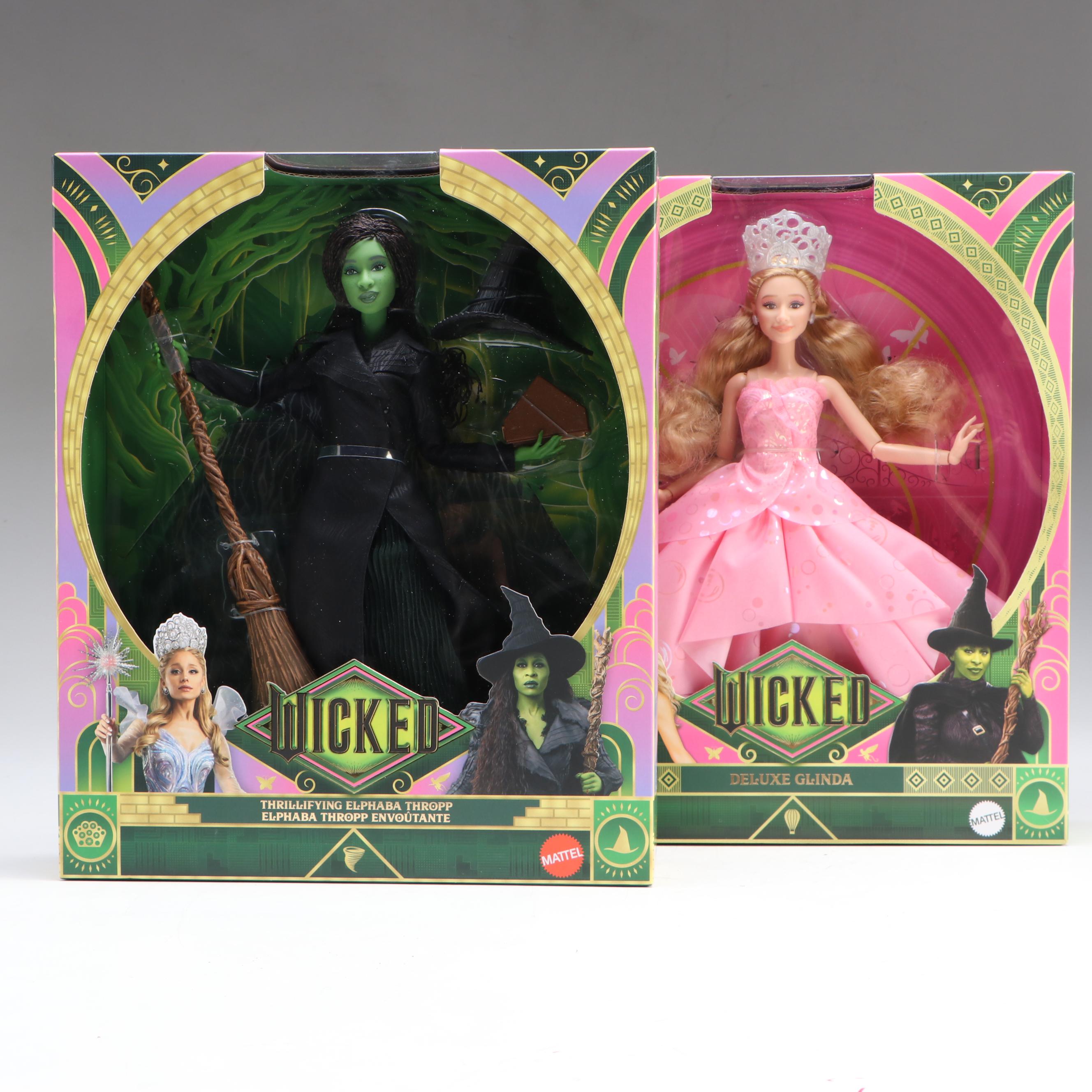 Mattel Wicked "Thrillifying Elphaba Thropp" and "Deluxe Glinda" Fashion Dolls