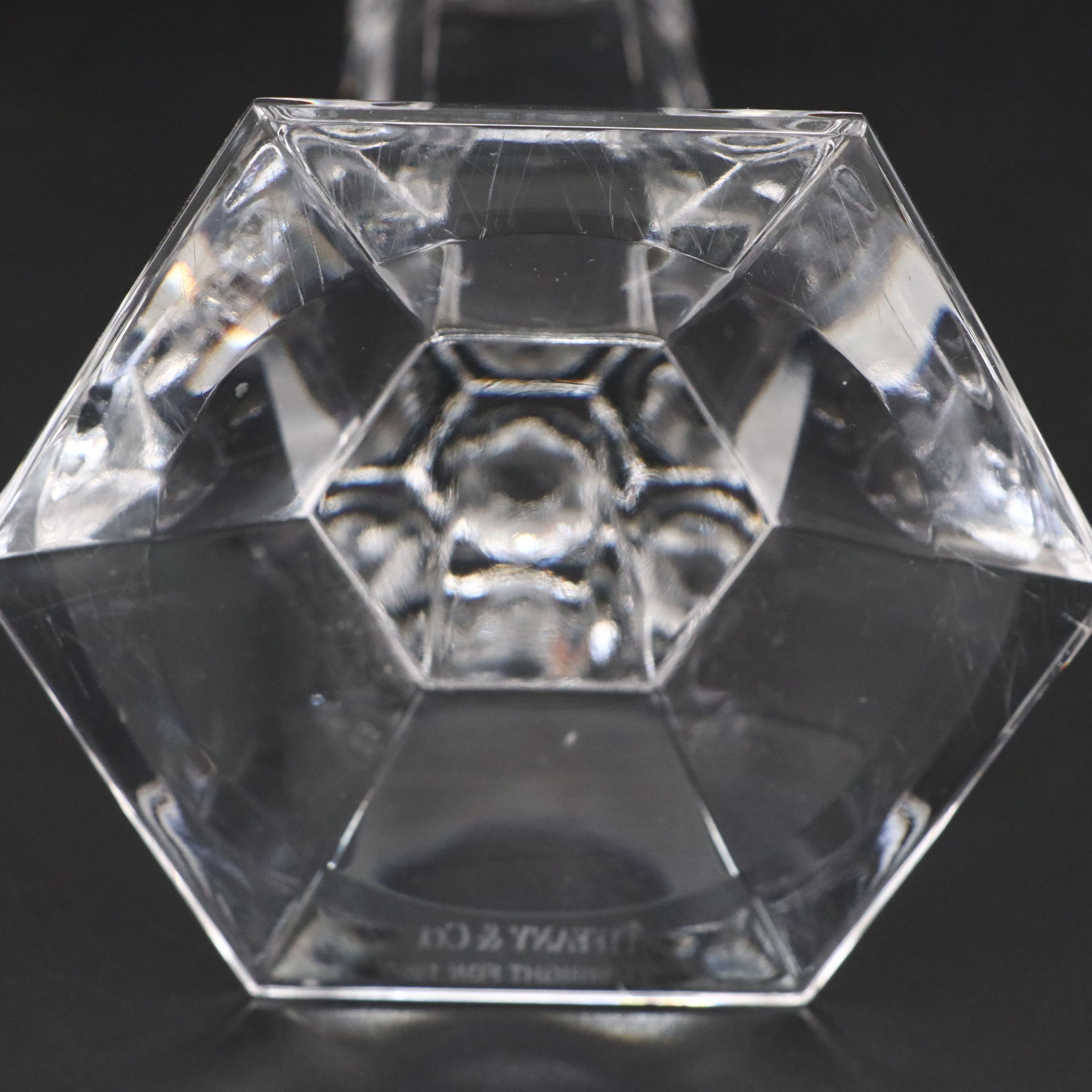 Tiffany & Co. "Frank Lloyd Wright" Crystal Candlestick with Ceramic Gift Box