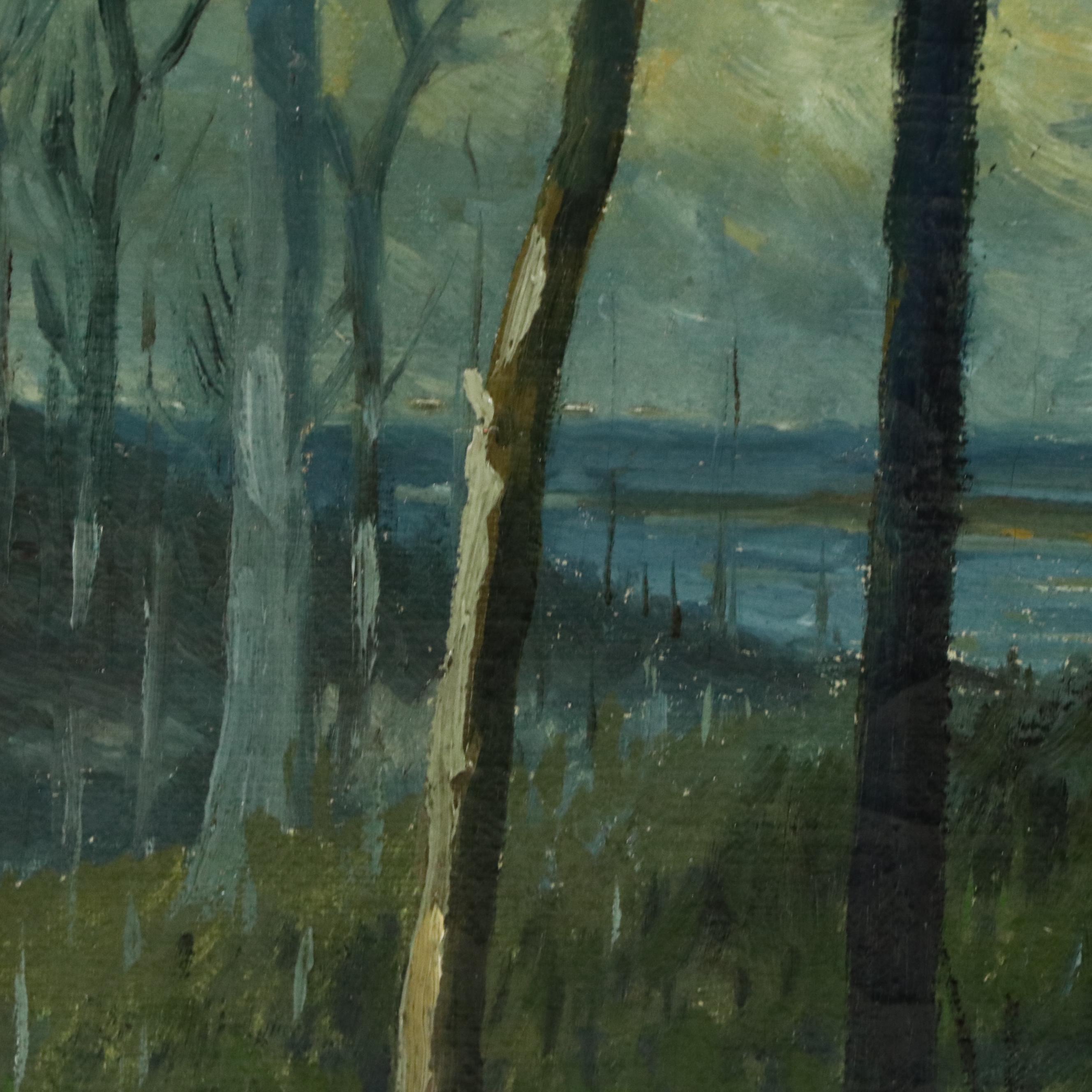 William Meuttman Oil Painting "Indian Burial," Late 19th–Early 20th Century