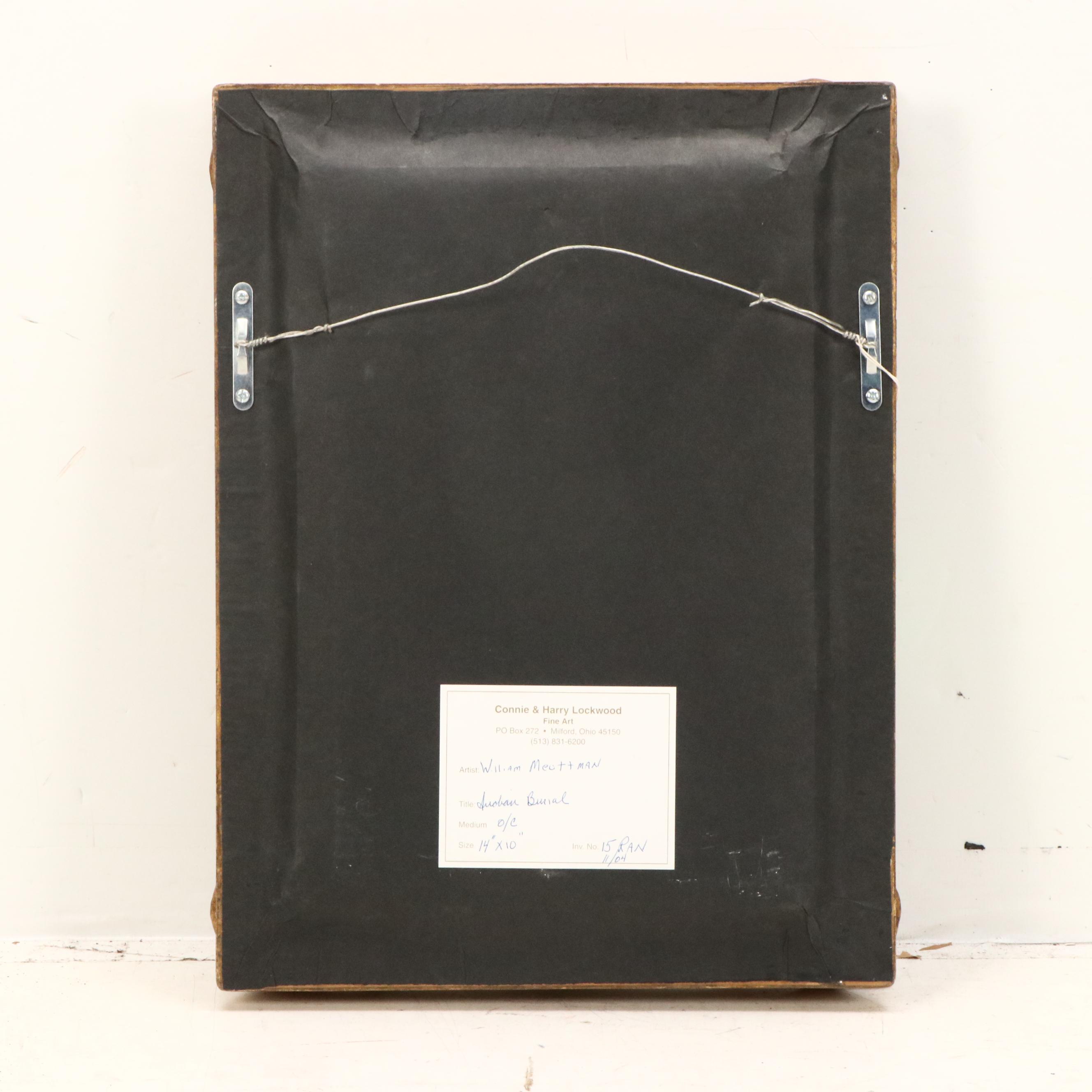 William Meuttman Oil Painting "Indian Burial," Late 19th–Early 20th Century