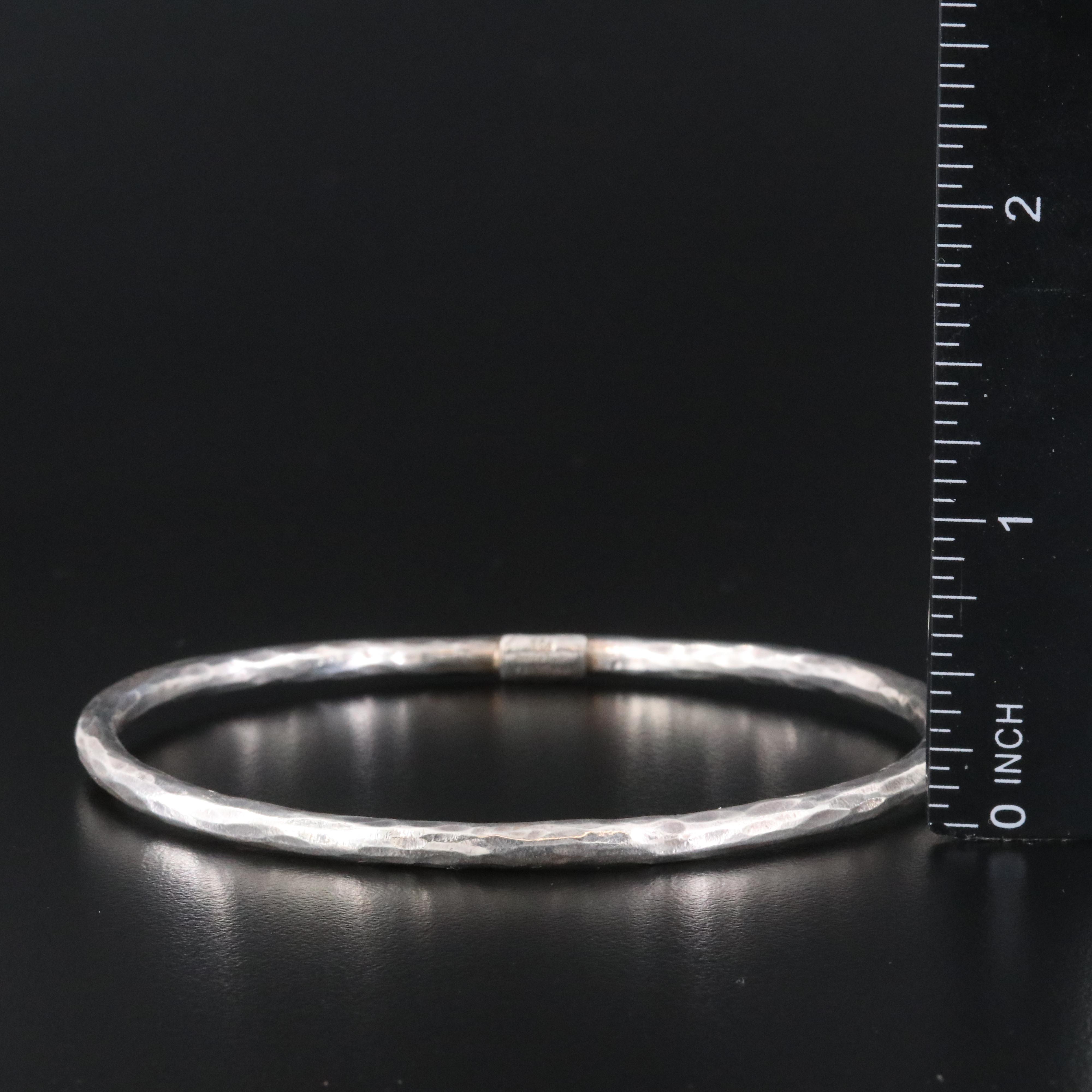 Ippolita Classico Sterling Skinny Hammered Bangle Bracelet