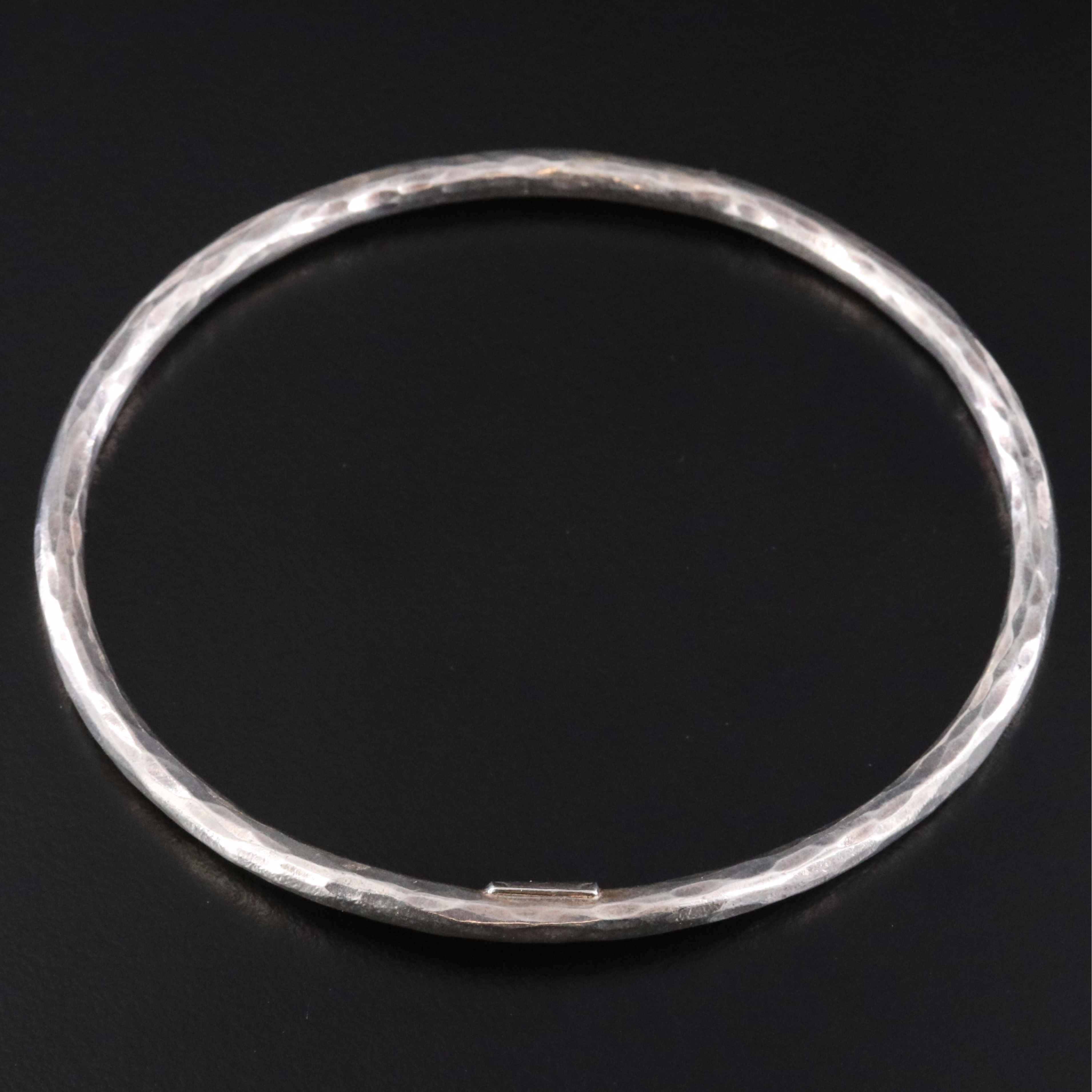 Ippolita Classico Sterling Skinny Hammered Bangle Bracelet