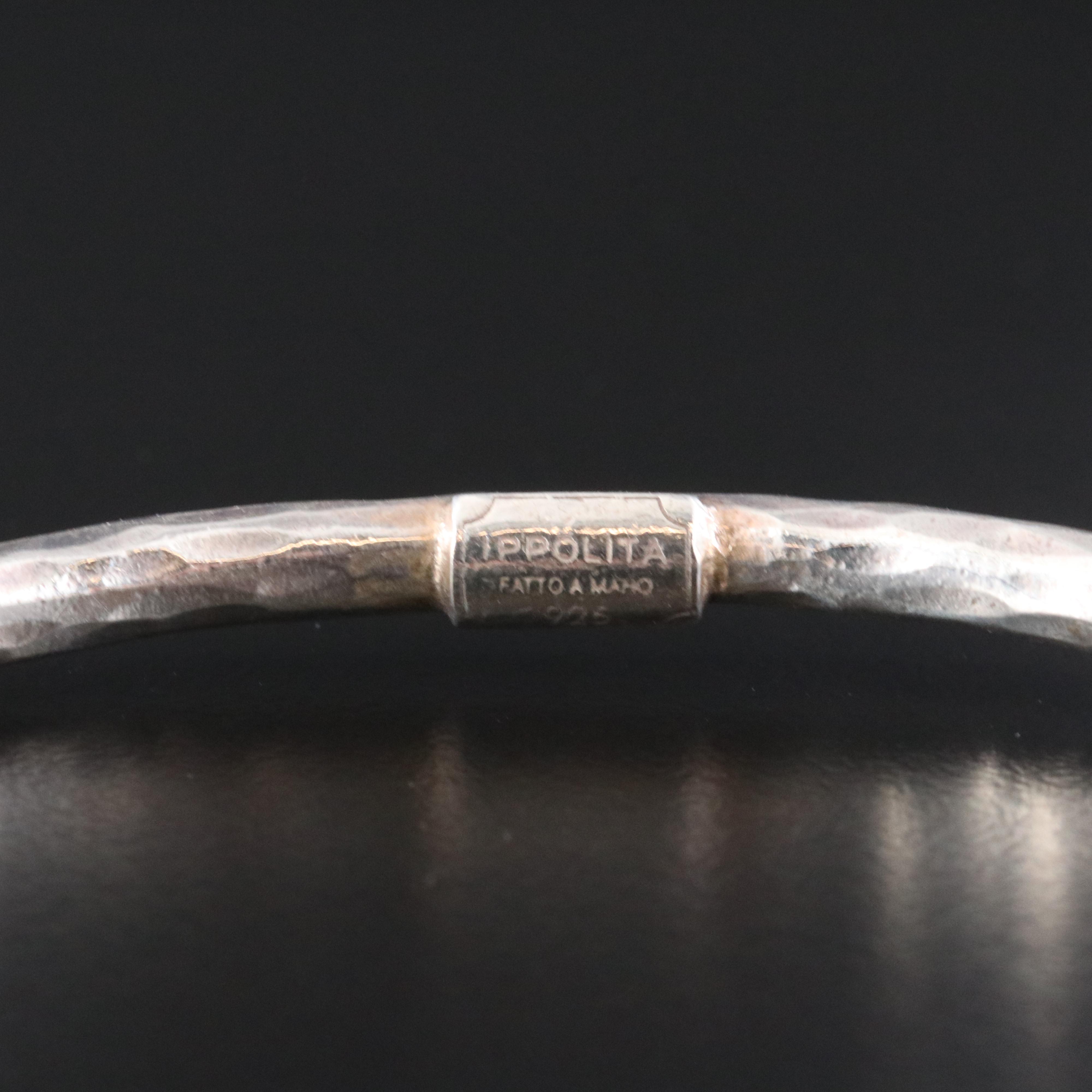 Ippolita Classico Sterling Skinny Hammered Bangle Bracelet
