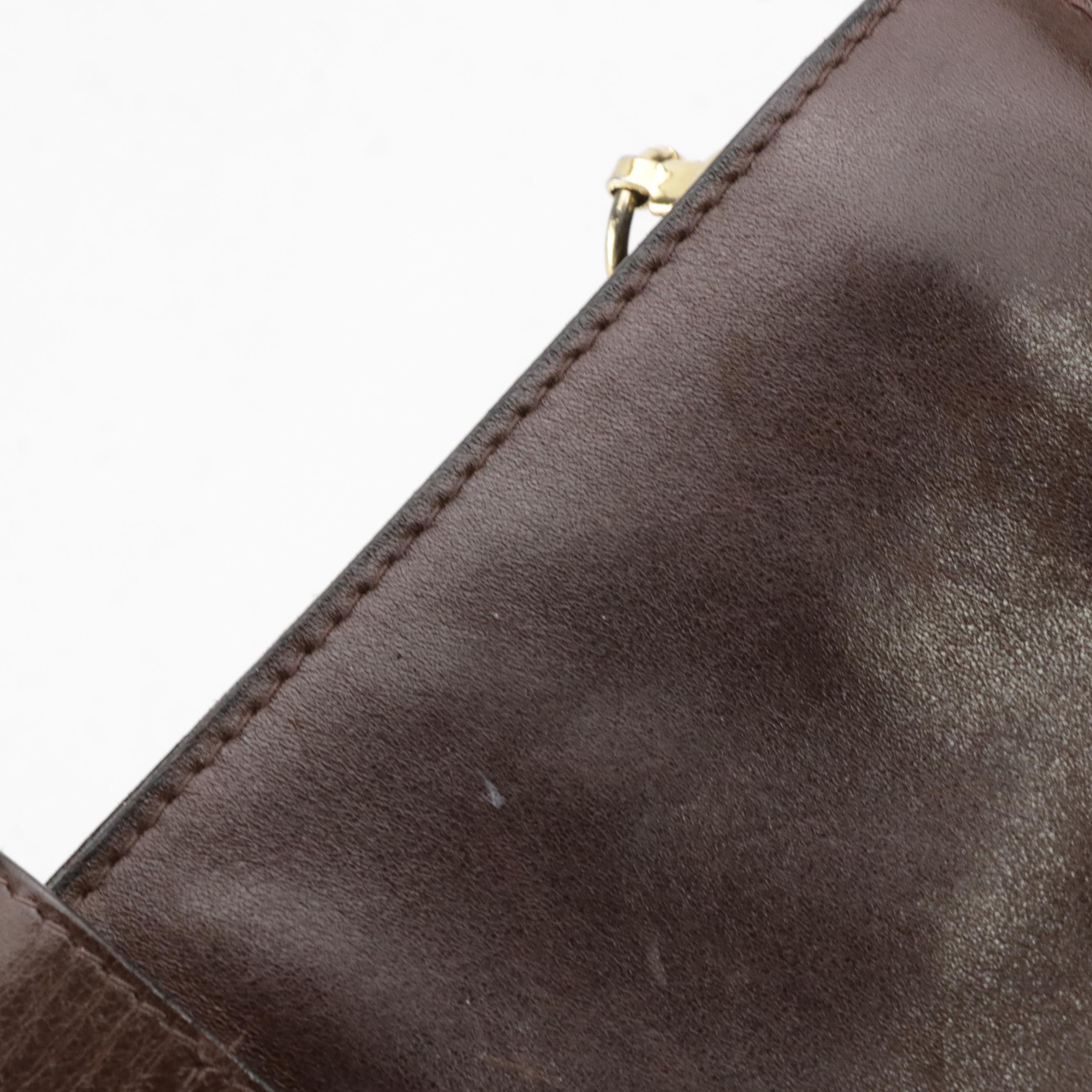 Salvatore Ferragamo Firenze 8 Convertible Clutch in Brown Leather