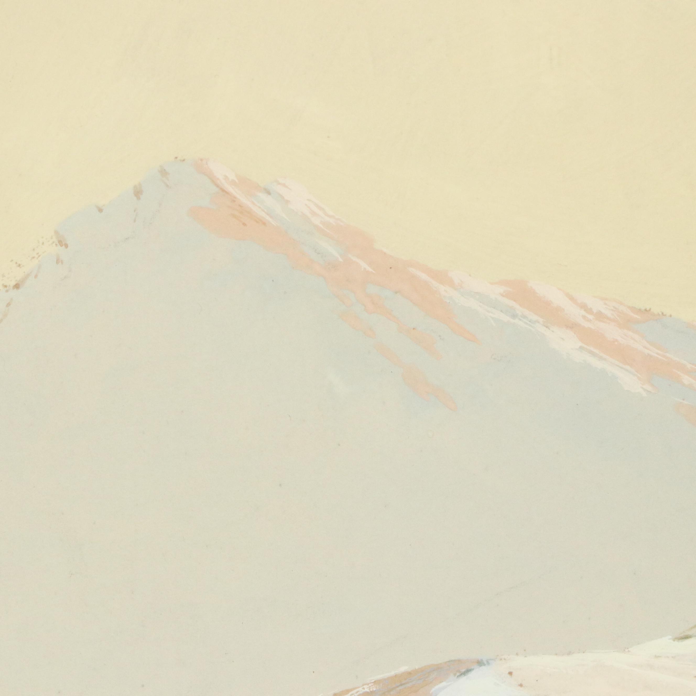 William Apthorp Adams Gouache Painting with Native American on Horse, 1907