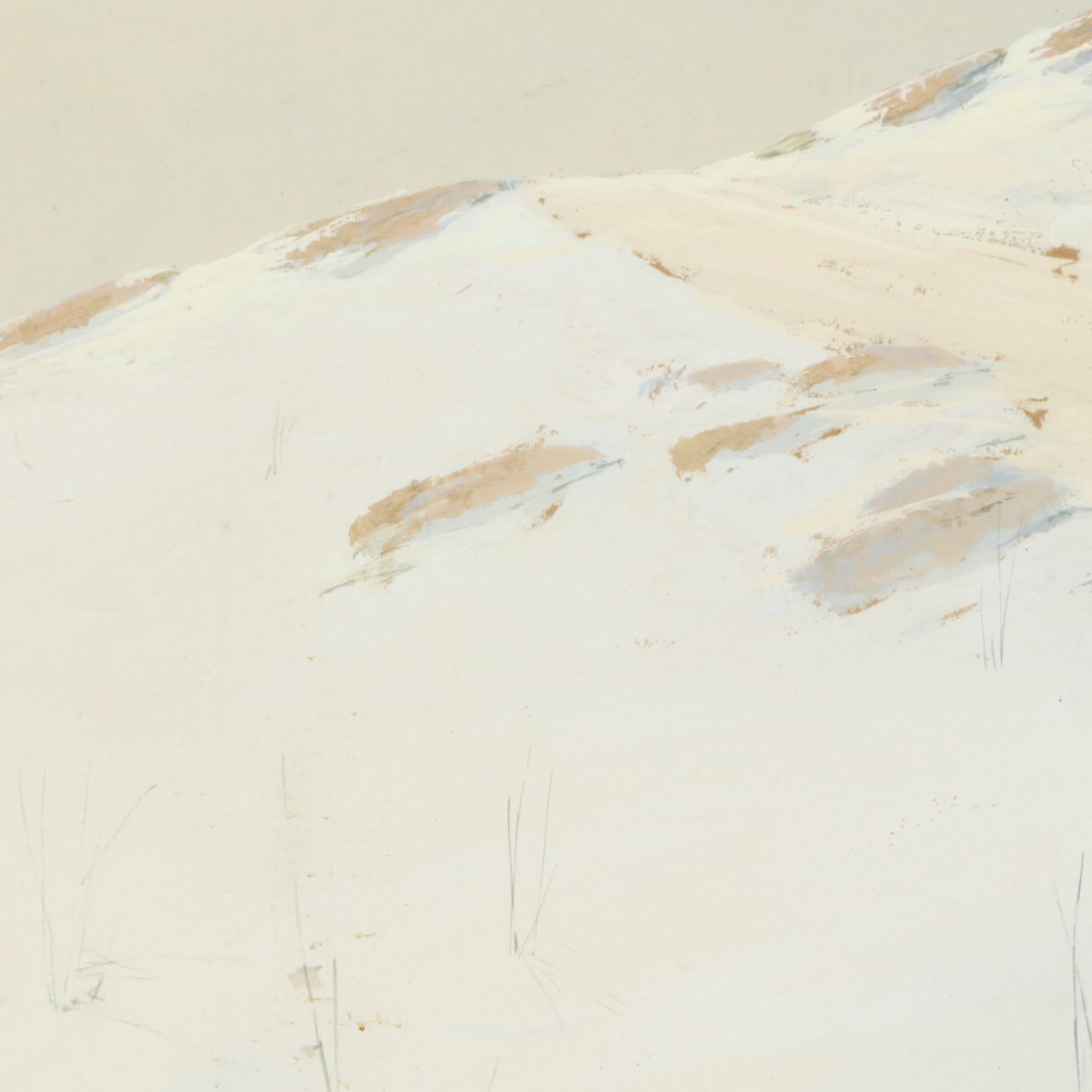 William Apthorp Adams Gouache Painting with Native American on Horse, 1907