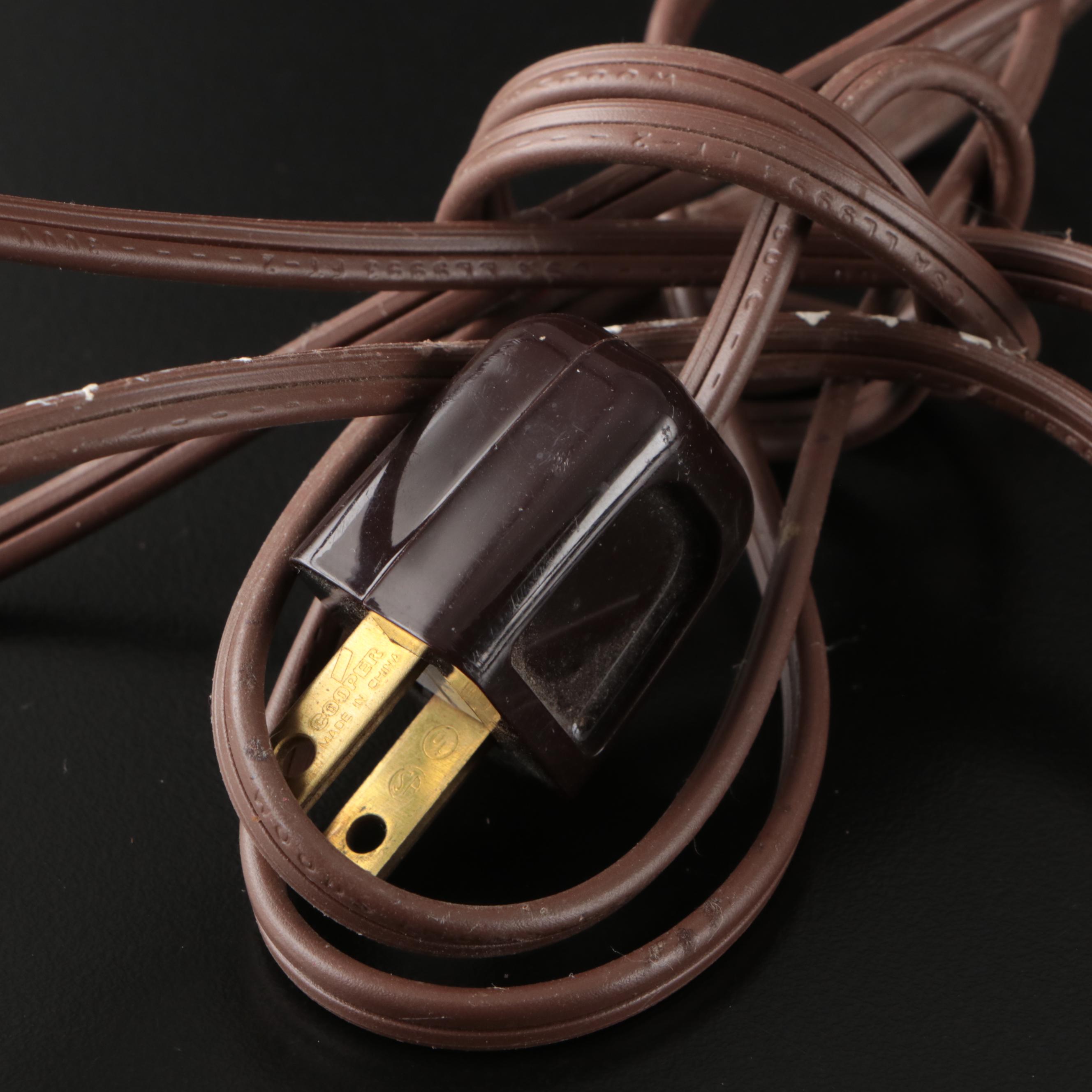 Fenton Opalescent Coin Dot Glass and Brass Table Lamp with Eagle Finial