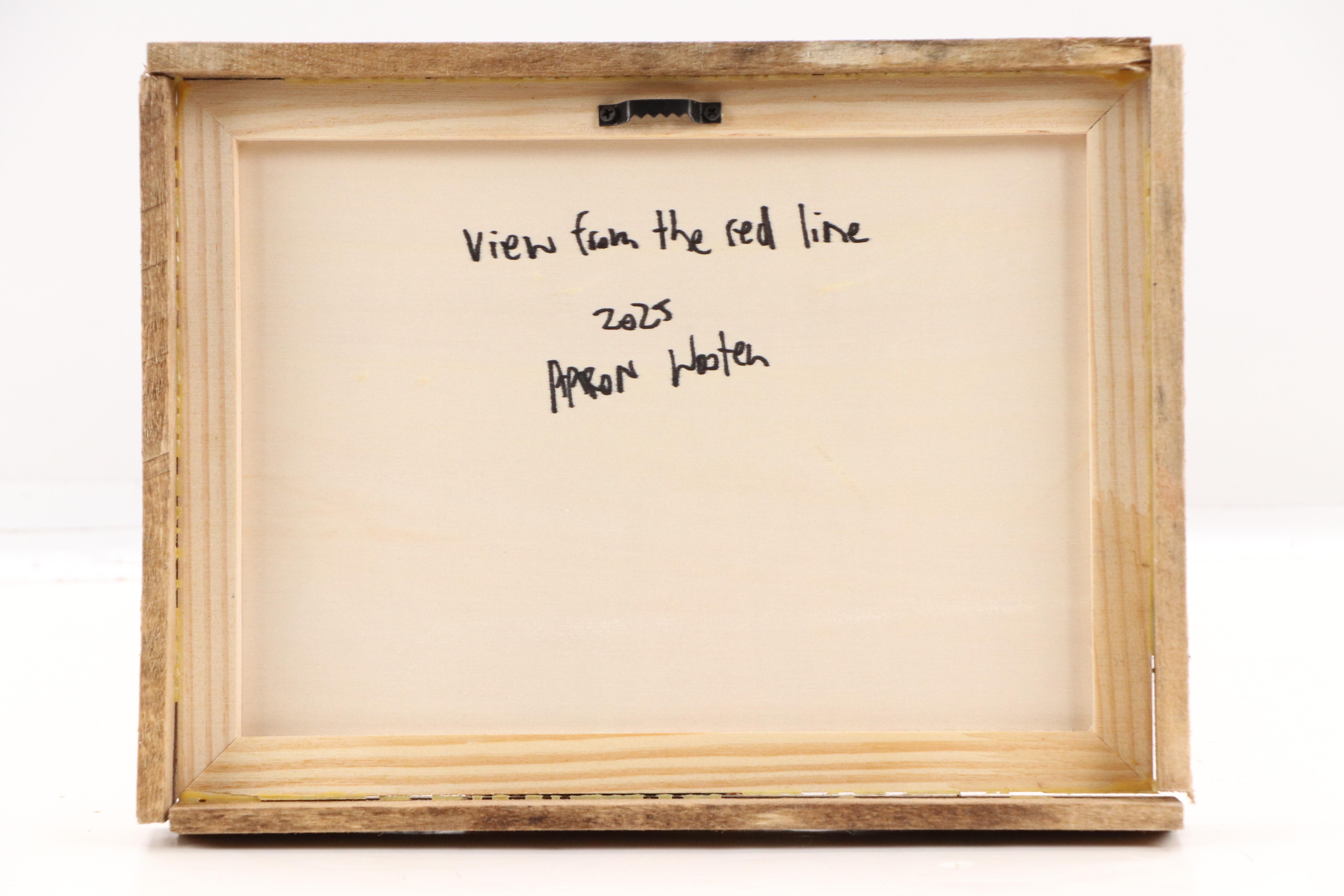 Aaron Wooten Stylized Cityscape Mixed Media Painting "View from the Red Line"