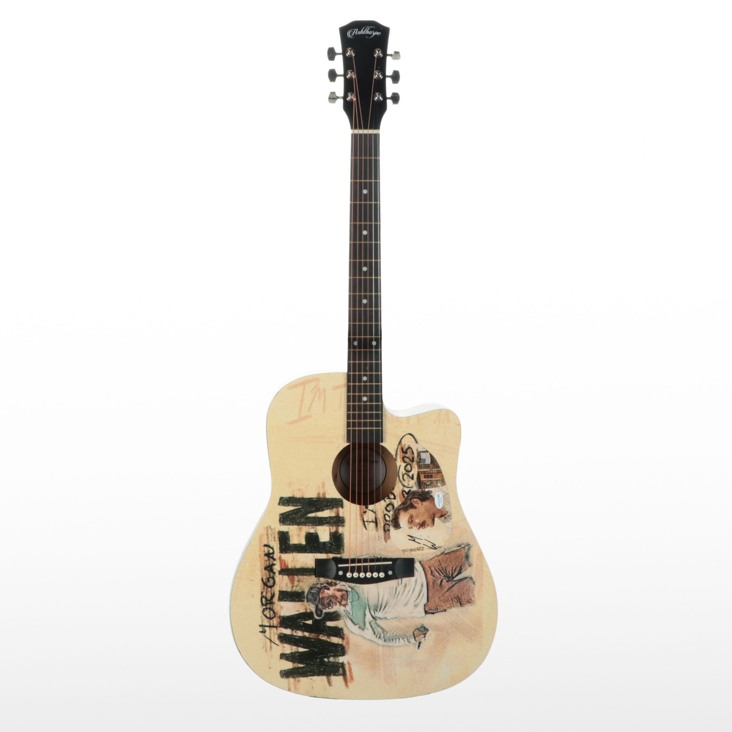 Morgan Wallen Decal-Signed Ashthorpe Acoustic Guitar, JSA